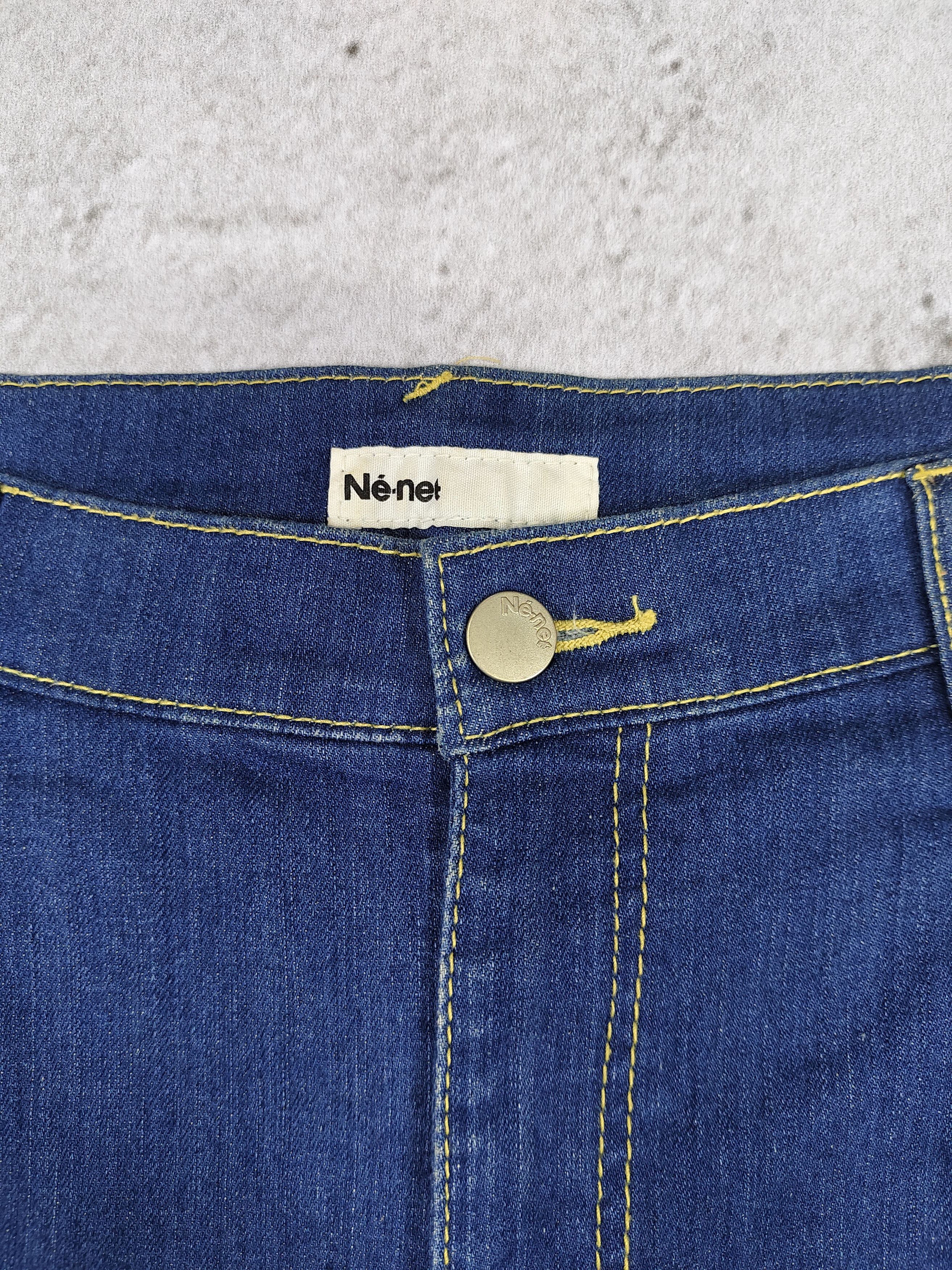 Ne-Net 00s Ne-Net- Bear Loop Embroidery Pocket Denim Short Size 29" - 8 Thumbnail