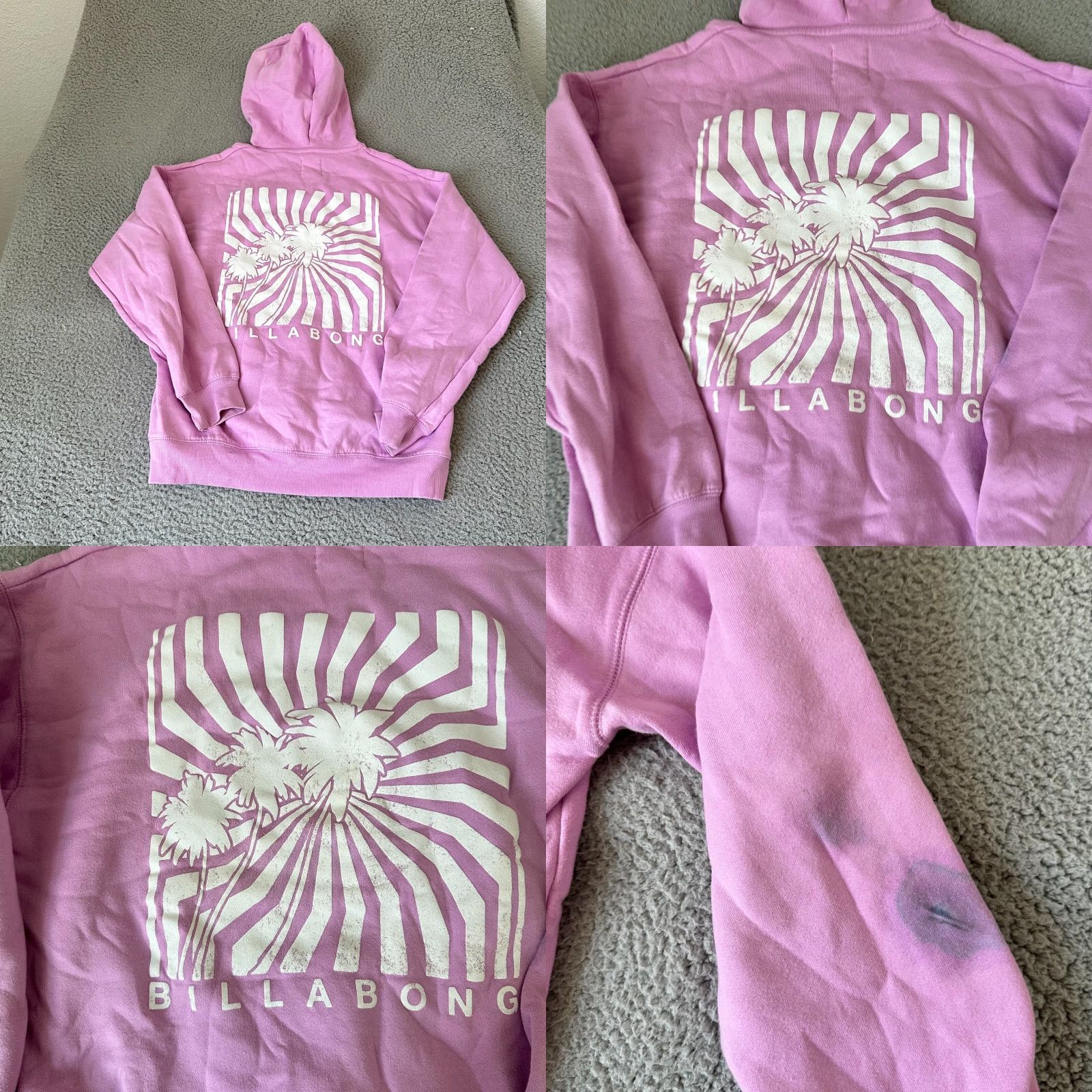 Billabong VINTAGE Billabong Hoodie Womens Large Pink Pullover Fleece Pocket Sweatshirt Size L / US 10 / IT 46 - 9 Thumbnail