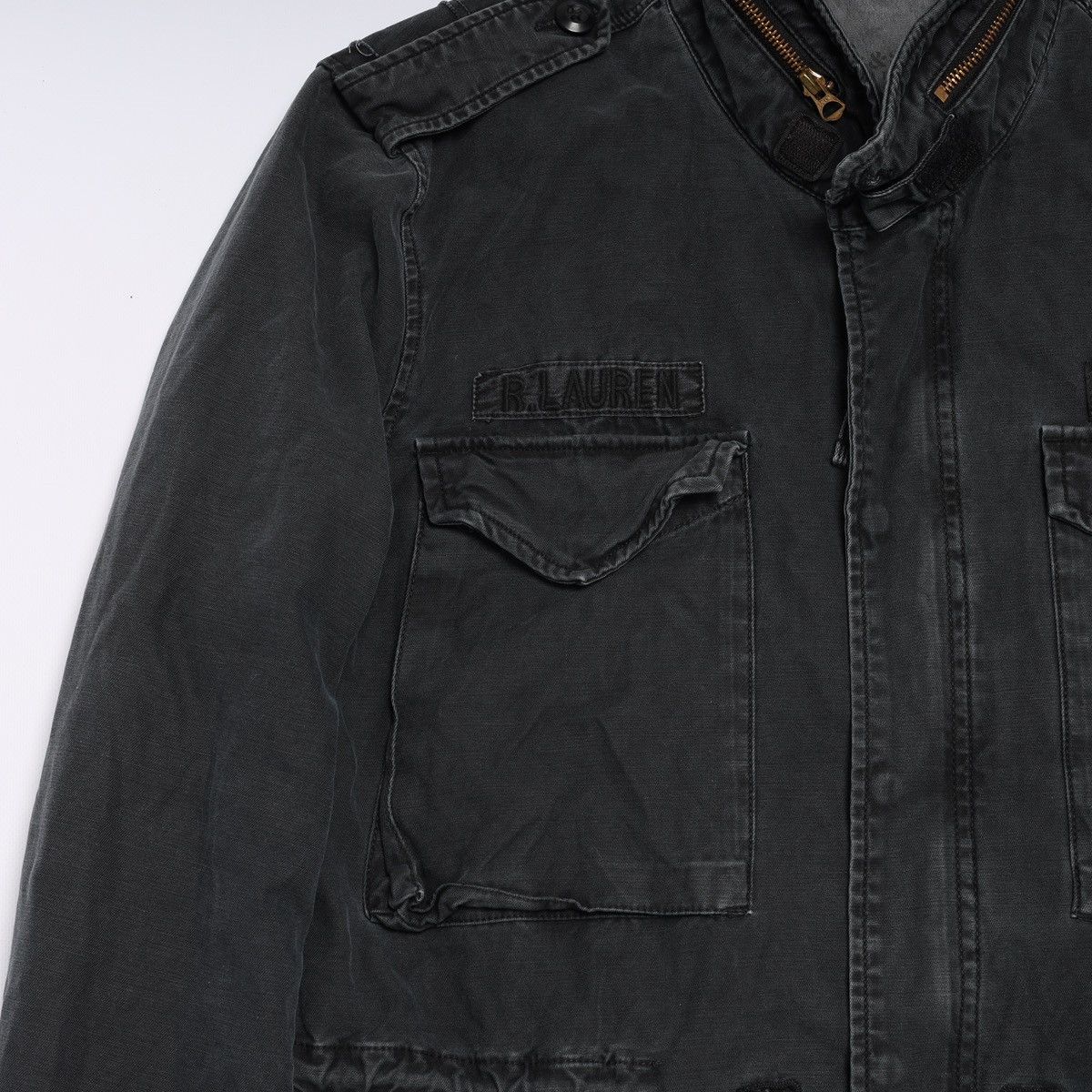 Denim & Supply Ralph Lauren Denim Supply Ralph Lauren Black Washed Jacket Military Field Size US XL / EU 56 / 4 - 5 Thumbnail