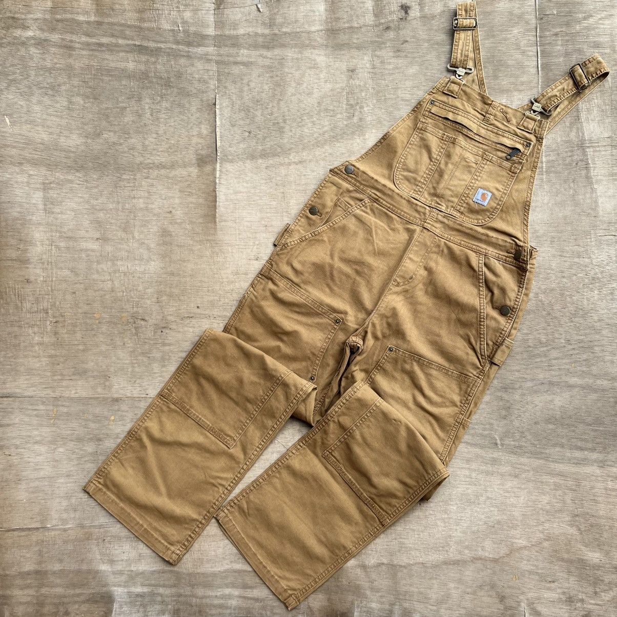 Carhartt × Dickies × Levi's CARHARTT OVERALLS DOUBLE KNEE CARPENTER CANVAS VINTAGE 00s Size US 29 - 1 Thumbnail