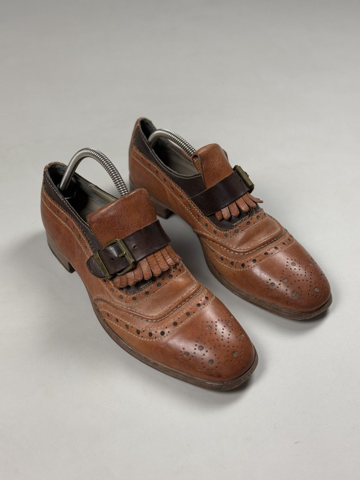 MoMA MOMA Men’s Avant-Garde Single Monk Leather Classic Shoes Size US 8 / EU 41 - 1 Thumbnail