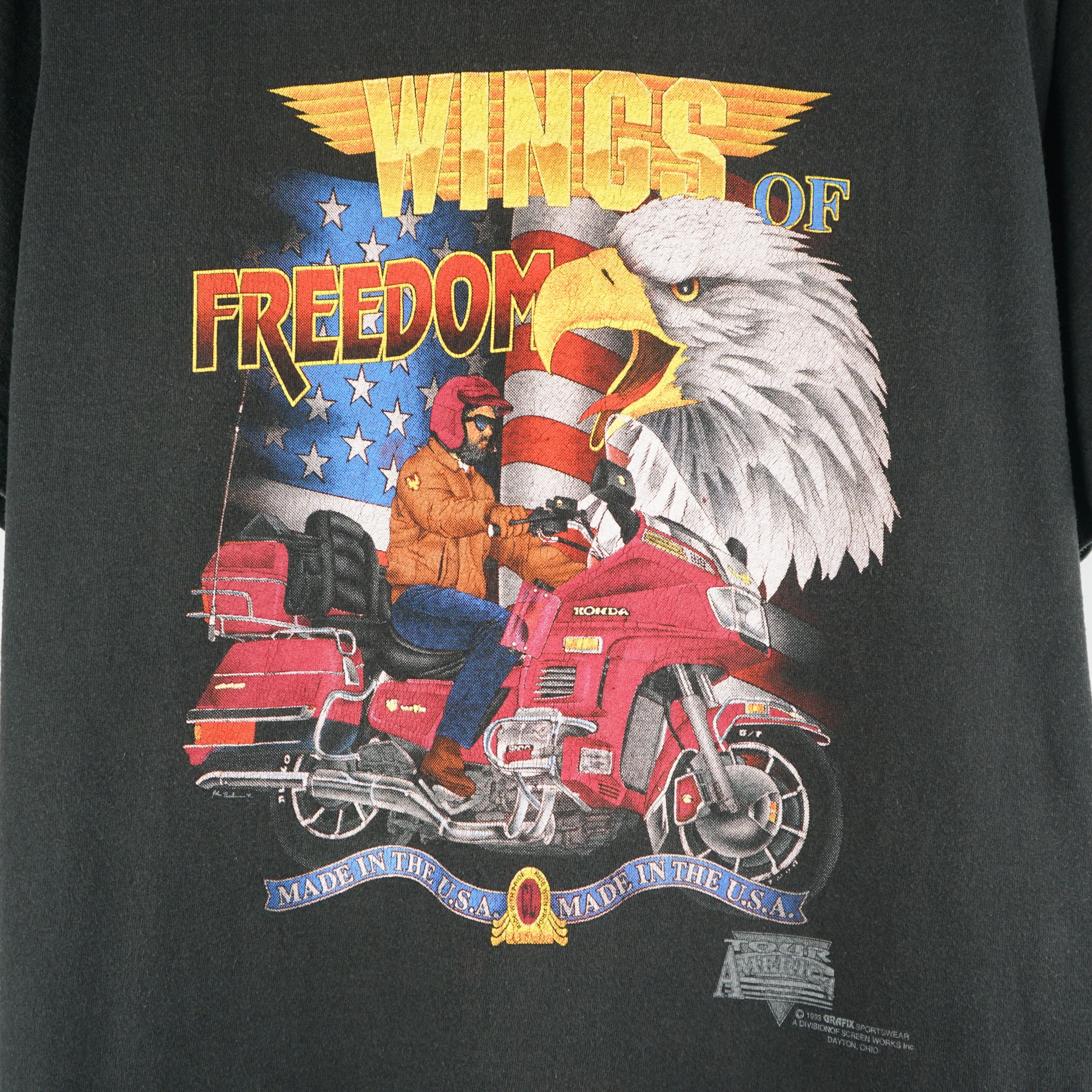 Harley Davidson × Vintage × West Coast Choppers Vintage 1993 Wings Of Freedom T-Shirt Size US XL / EU 56 / 4 - 2 Thumbnail