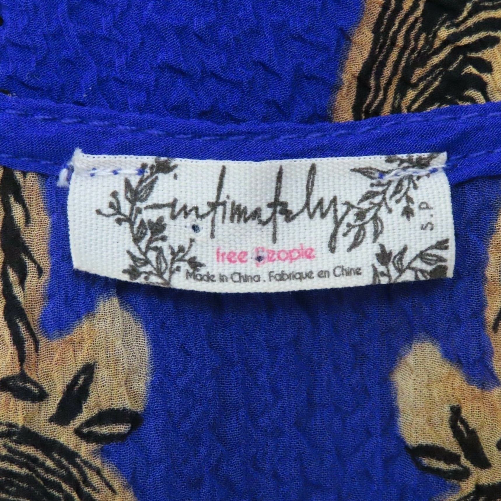 Free People Free People Women Small Symphony Slip Dress OB721476 Blue Gold Scroll Size S / US 4 / IT 40 - 7 Thumbnail