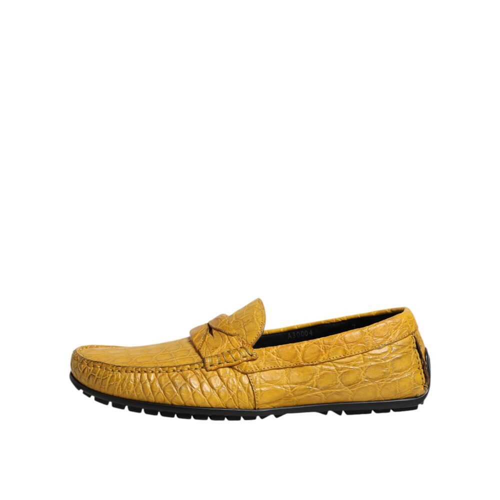 Dolce & Gabbana Dolce & Gabbana Yellow Exotic Leather Loafers Slip On Shoes Size US 8 / EU 41 - 6 Thumbnail