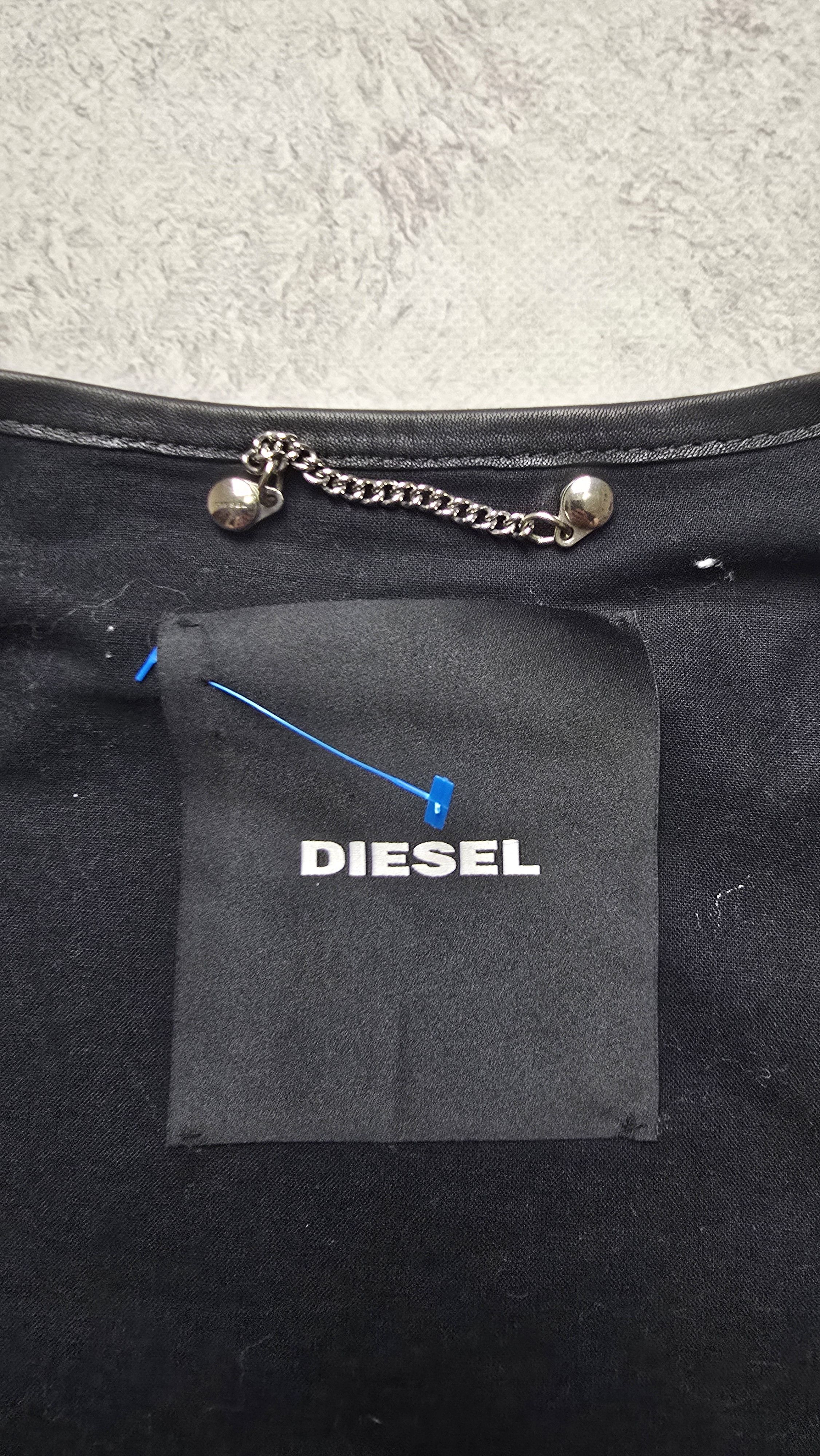 Diesel L-ARENA-A Flight Bomber motorcycle Leather Black Jacket Size M / US 6-8 / IT 42-44 - 18 Thumbnail