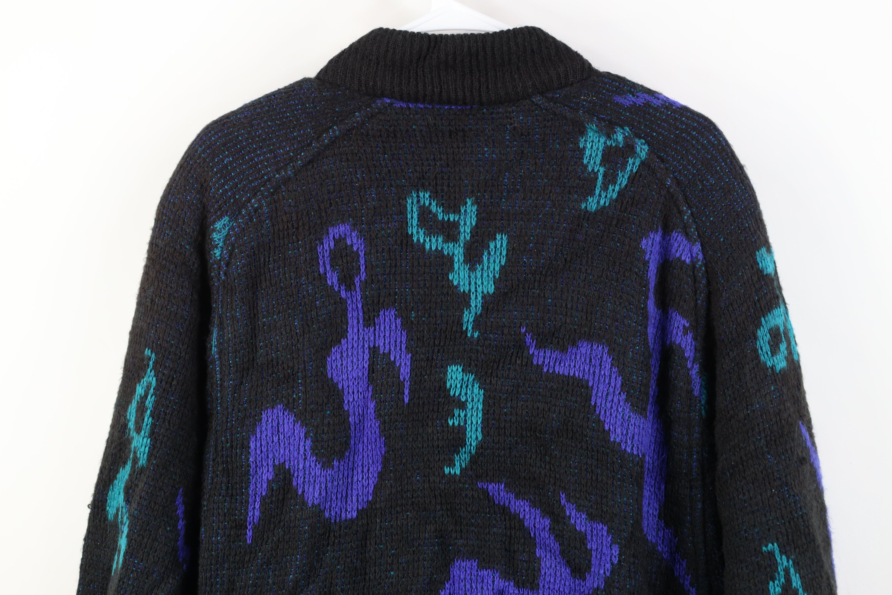 Vintage Vintage 80s 90s Streetwear Knit Sweater Jacket Swacket Size XXL / US 16-18 / IT 52-54 - 15 Thumbnail