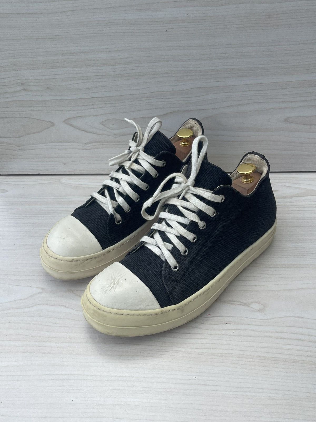 Rick Owens Rick Owens DRKSHDW Canvas Ramones Black Low top Sneaks Size US 7 / EU 40 - 1 Thumbnail