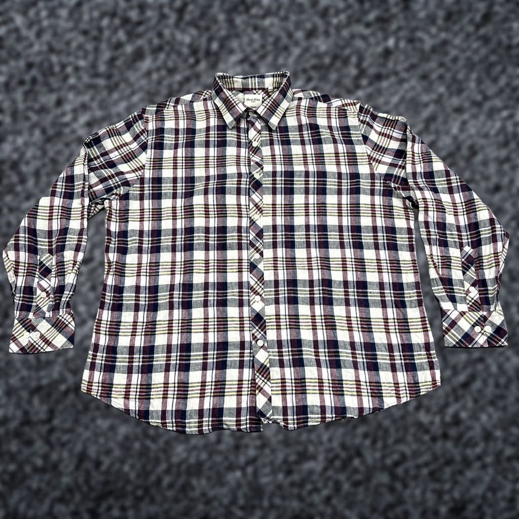 Murano Murano Shirt Mens XL Multicolor Plaid Baird McNutt Linen Long Sleeve Preppy Size US XL / EU 56 / 4 - 1 Thumbnail