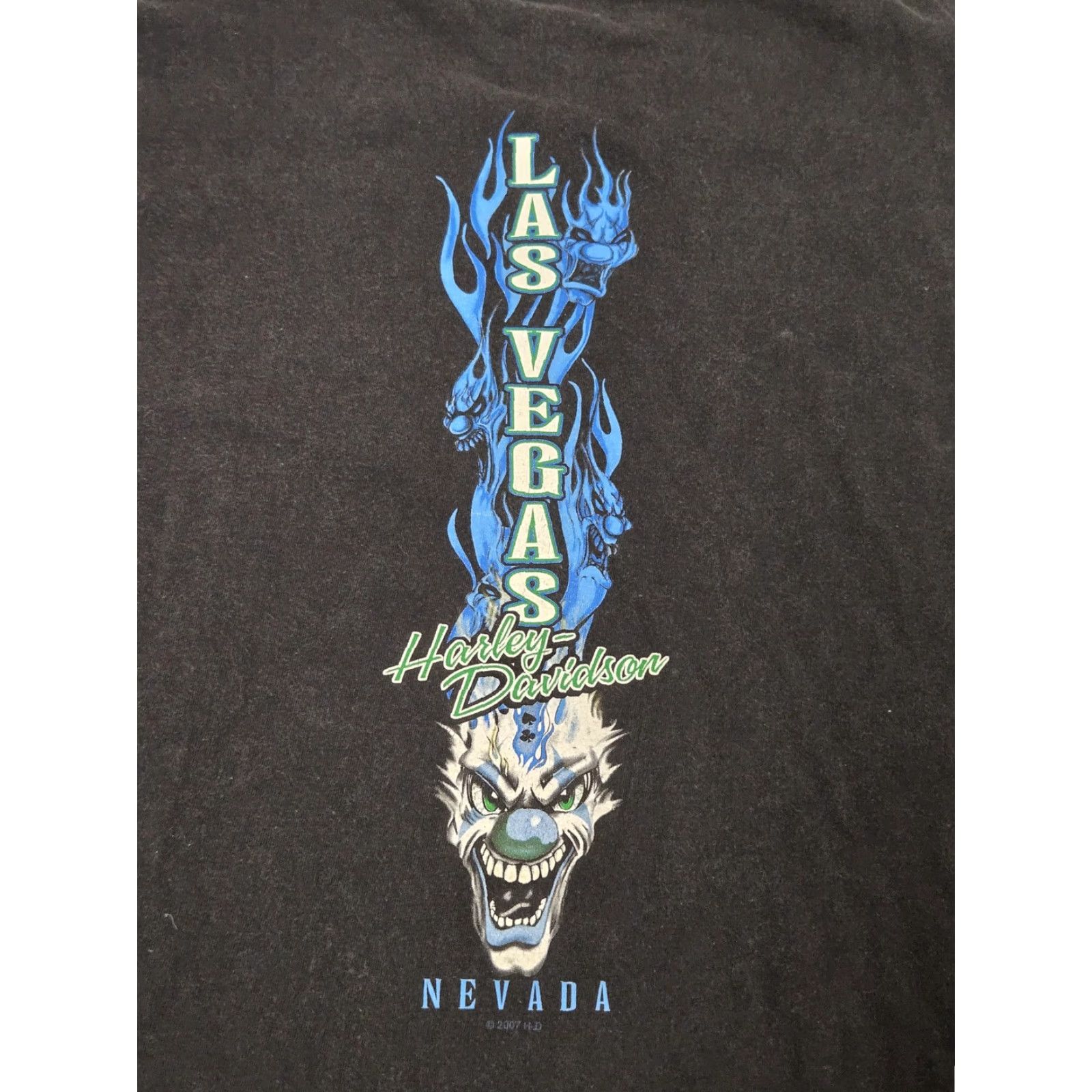 Harley Davidson Harley-Davidson Shirt Mens Large Black Las Vegas Clown Graphic Long Sleeve 2007 USA Size US L / EU 52-54 / 3 - 6 Thumbnail