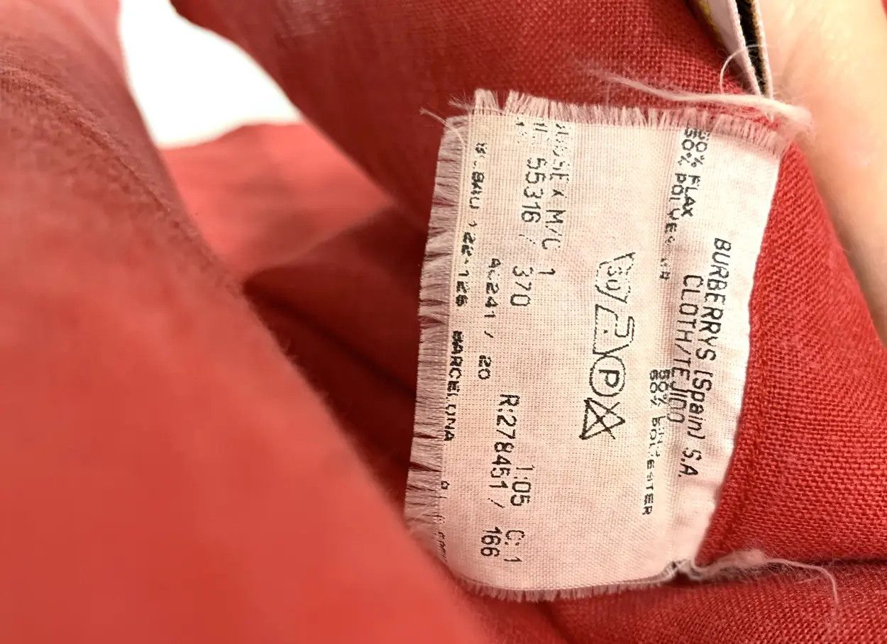 Burberry 🔥 Burberrys red shirt xl vintage linen lino Size US XL / EU 56 / 4 - 10 Thumbnail
