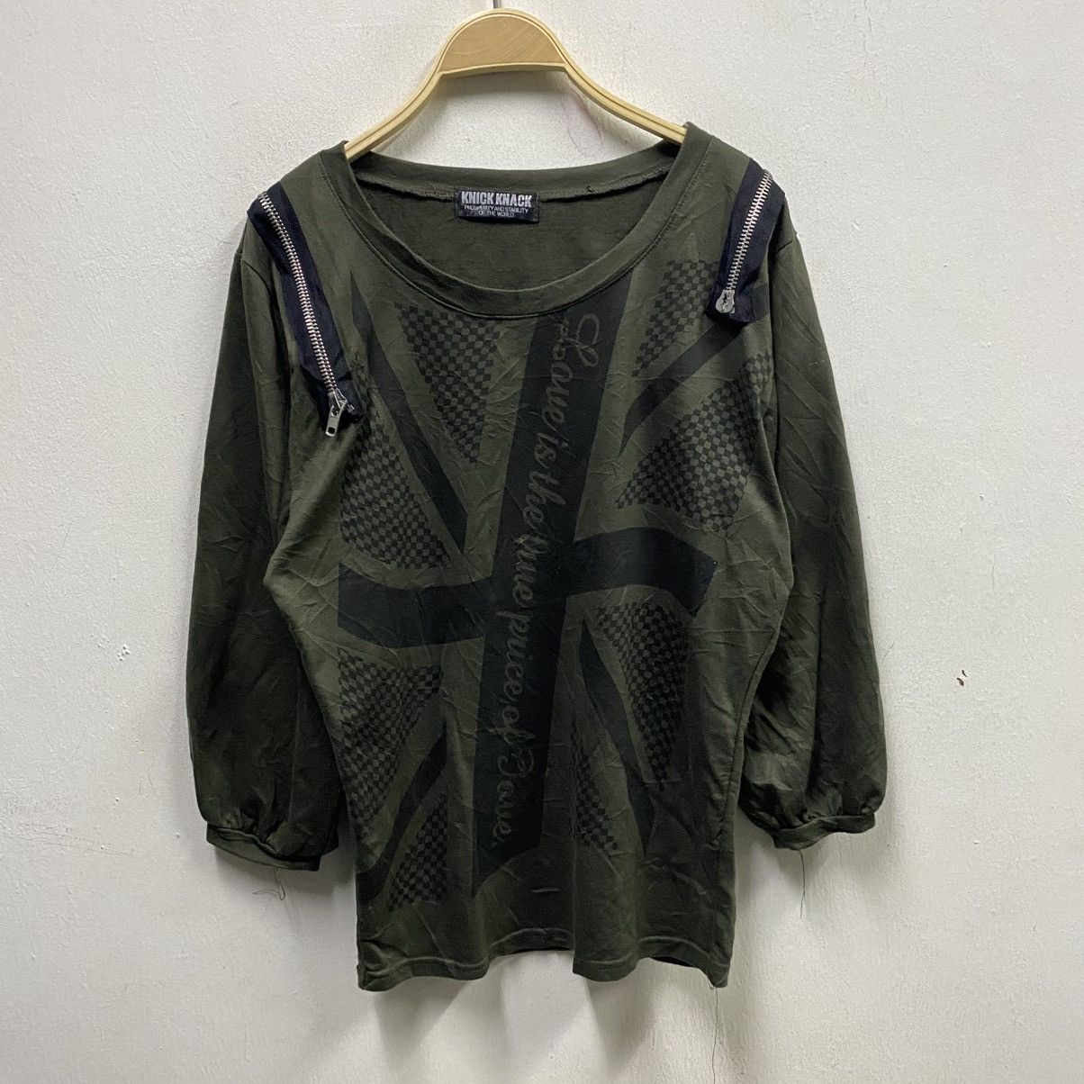Japanese Brand Knick Knack Y2K Punk Union Jack Zippers Shirt Size M / US 6-8 / IT 42-44 - 1 Thumbnail