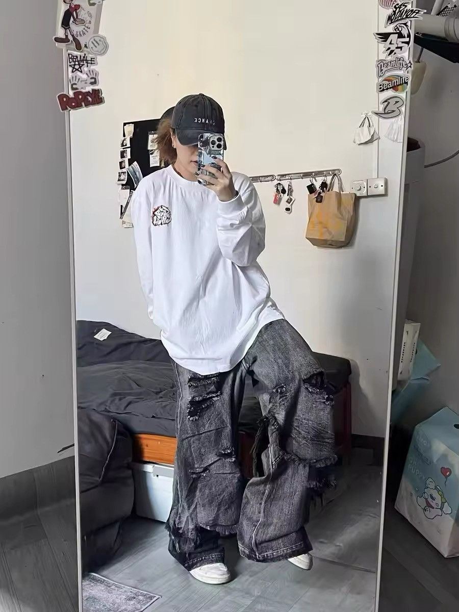 Jean × Vintage Baggy Jeans High Street Slouchy Hip Hop Wide Leg Size US 33 - 9 Thumbnail