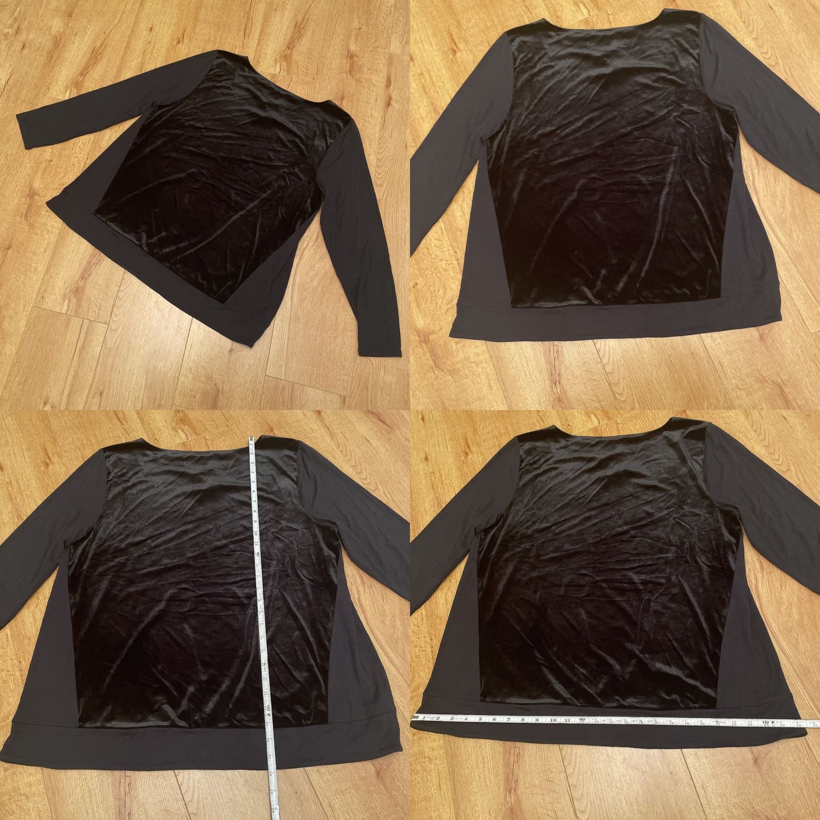 J. Jill J. Jill Wearever Velvet jersey Tunic Top Womens XL Black Leglook Boho Blouse Size XL / US 12-14 / IT 48-50 - 8 Thumbnail