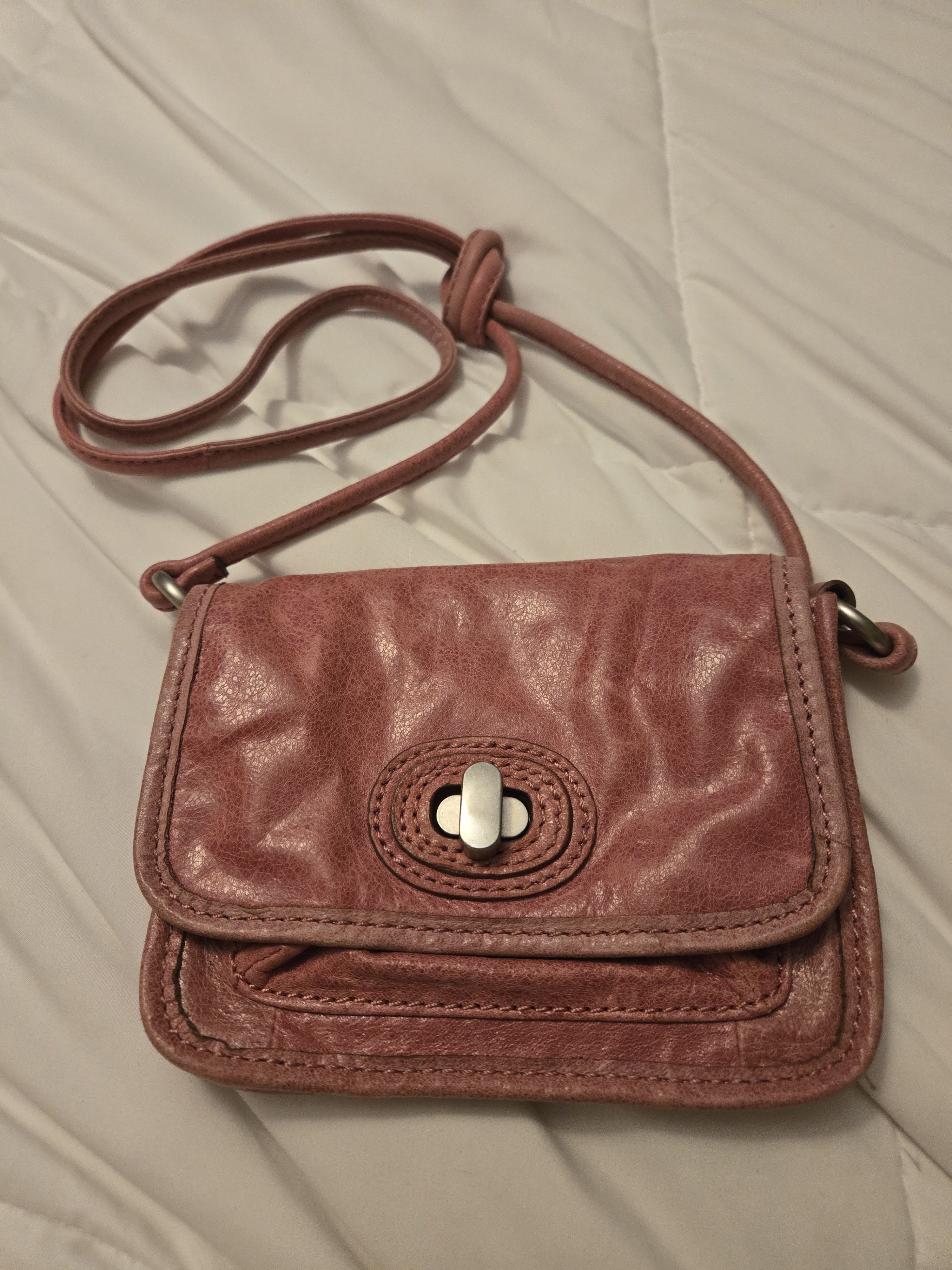 Fossil Fossil Leather Fushia Crossbody Handbag Size ONE SIZE - 4 Thumbnail