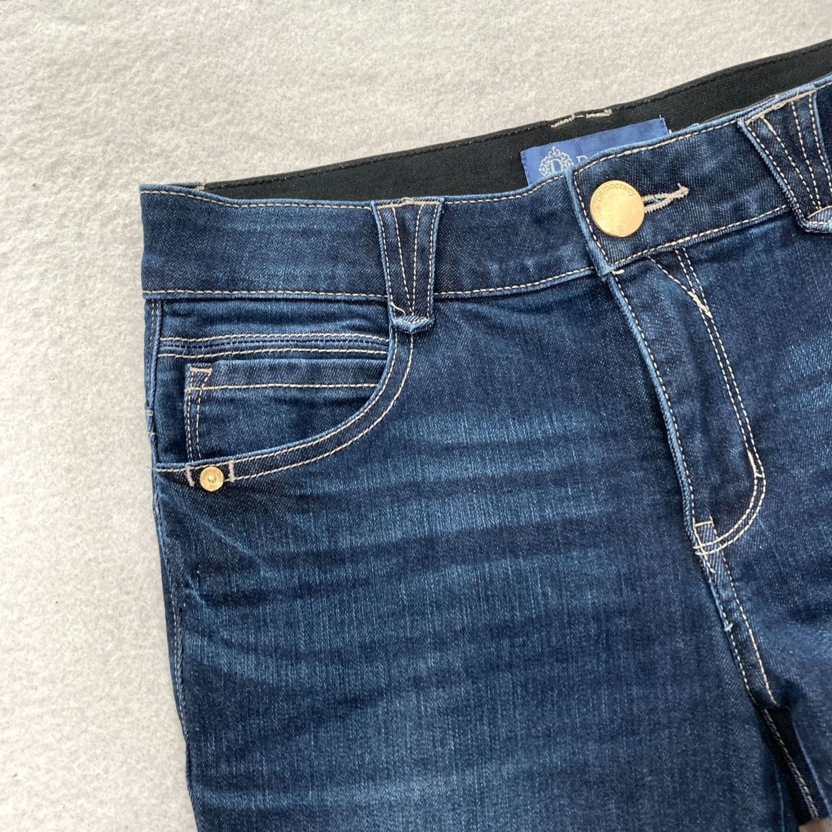 Vintage Democracy Jeans Ab Solution Women's 4 Dark Wash Blue Stretch Skinny Ankle Jeans Size 28" / US 6 / IT 42 - 3 Thumbnail