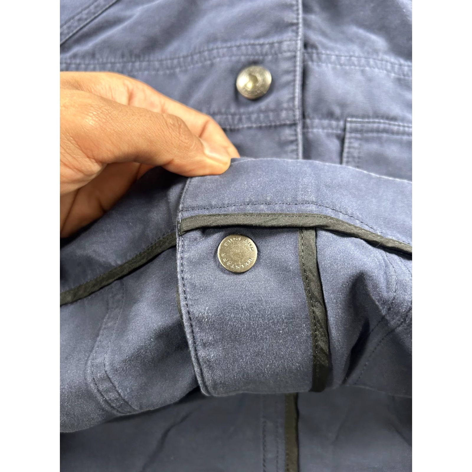 Belstaff Belstaff Coat Mens Small 40 Blue Hooded Canvas Parka Snap Navy Outdoor Regular Size US XXS / EU 40 - 8 Thumbnail