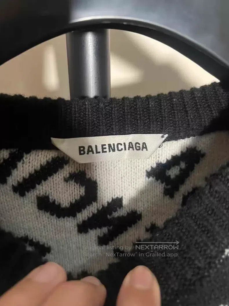 Balenciaga Balenciaga Black Limited Edition Logo Letter Sweater Size US L / EU 52-54 / 3 - 6 Thumbnail