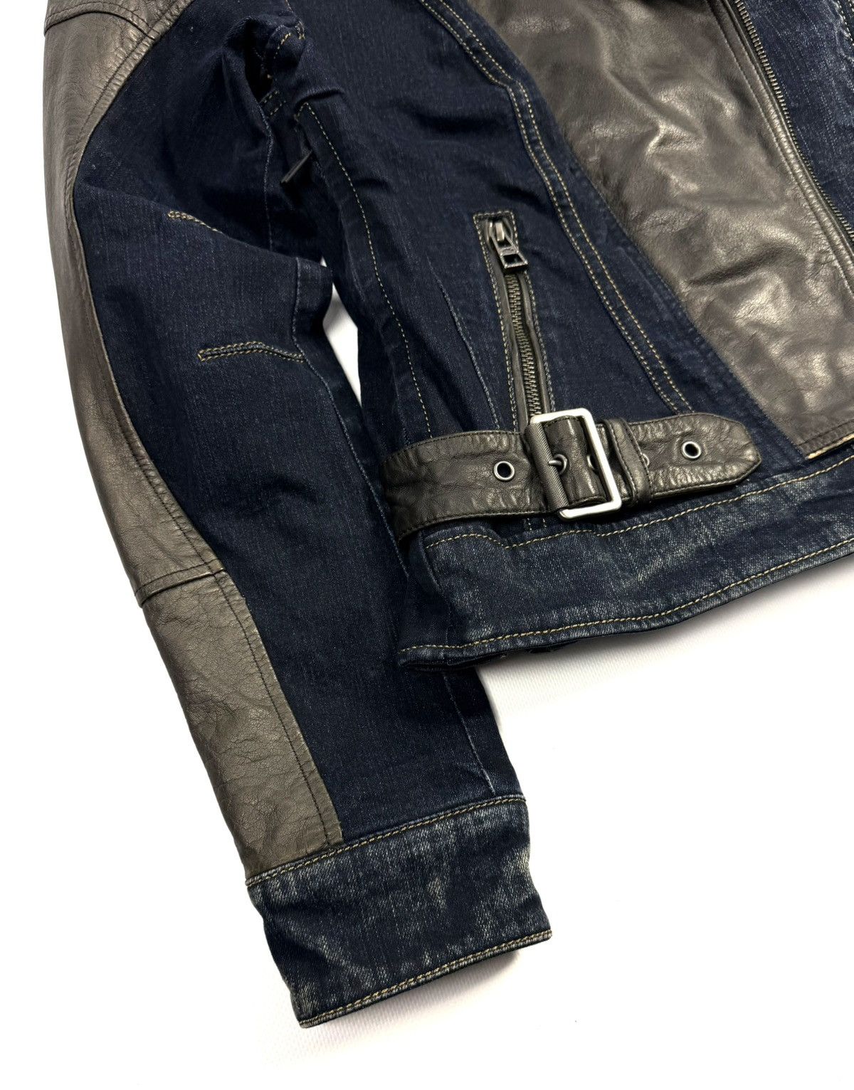Harley Davidson Harley Davidson Vintage Buffalo Leather Denim Biker Jacket Size M / US 6-8 / IT 42-44 - 12 Thumbnail