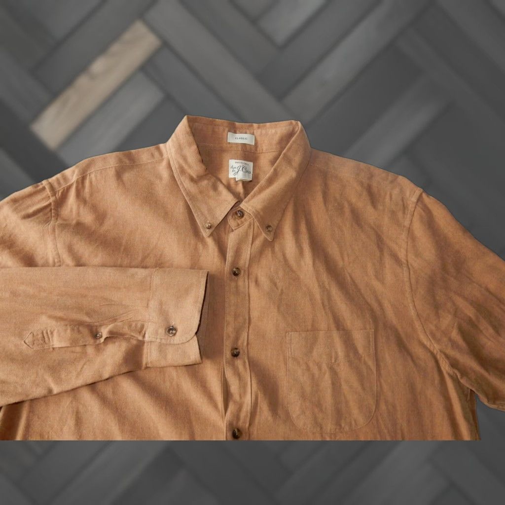 J.Crew VINTAGE J.CREW Men's Button-Up Shirt XL Long Sleeve Brown Casual Clothing Size US XL / EU 56 / 4 - 1 Thumbnail