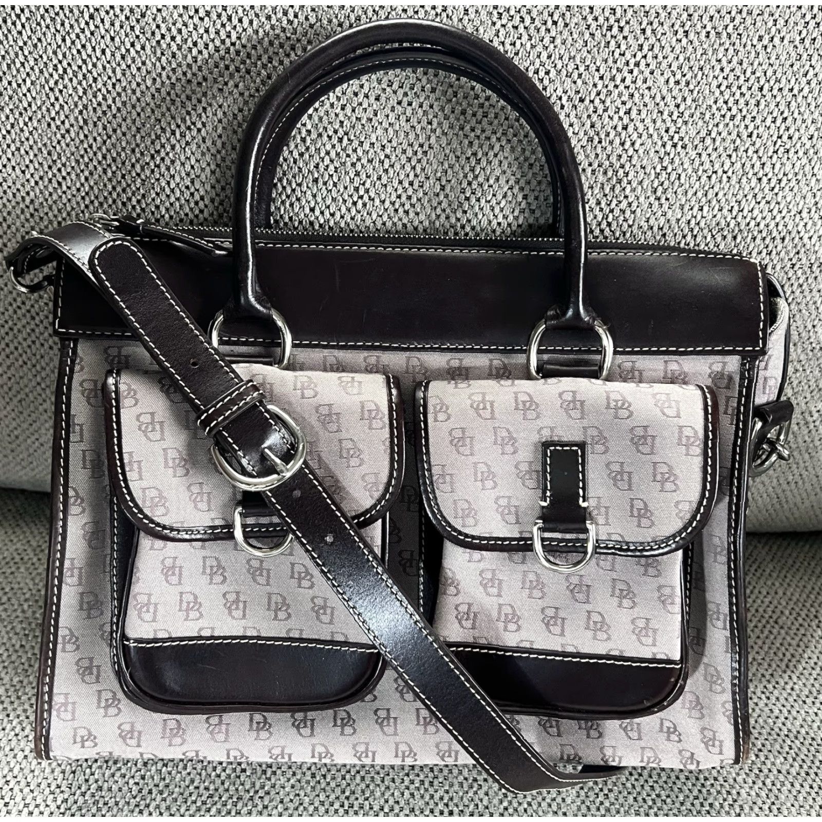 Dooney & Bourke Dooney & Bourke Leather Satchel/Top Handle Bag Crossbody Purse with Removable Strap Black Leather Pockets Silver Hardware Women's Bag 13.75”x10”x4.5” Size ONE SIZE - 3 Thumbnail