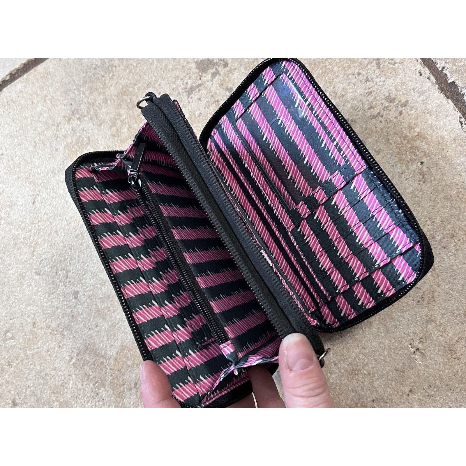 Vera Bradley vera bradley wallet zip around Black Pink Interior RFID Size ONE SIZE - 3 Thumbnail