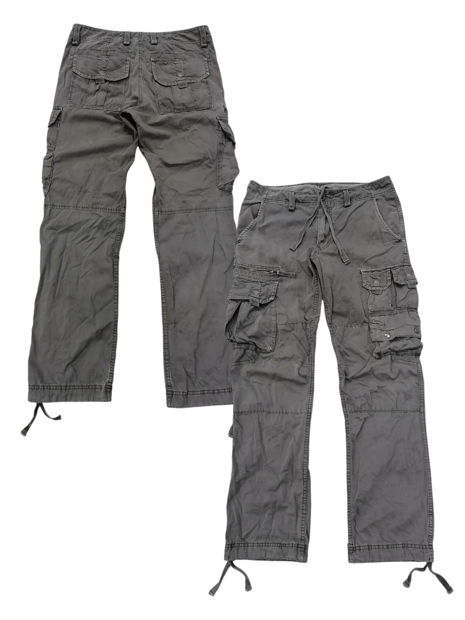 Japanese Brand Trashed Faded Uniqlo Utility Pocket Distressed Cargo Pants Size US 31 - 1 Thumbnail