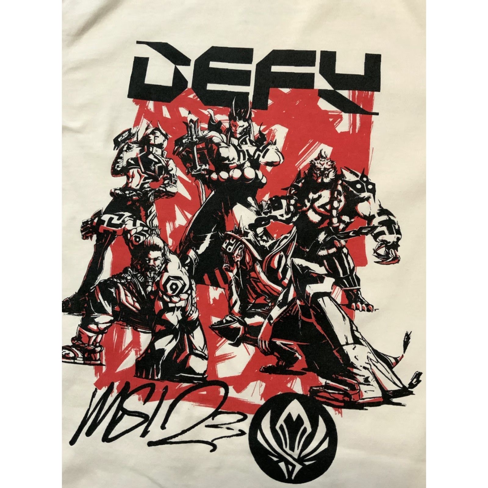 Vintage Riot Games MSI 2023 Defy Haters LOL League Of Legends Esports Graphic T-Shirt LG White Mens Large Size US L / EU 52-54 / 3 - 2 Thumbnail