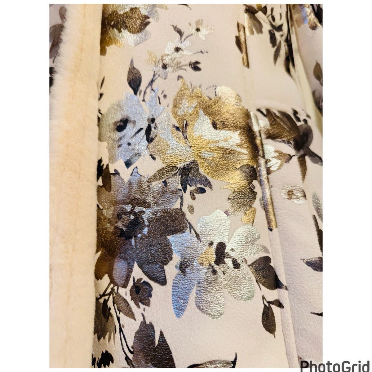 Boston Proper Boston Proper Shearling Shimmer Floral Faux Suede Coat Size S / US 4 / IT 40 - 12 Thumbnail