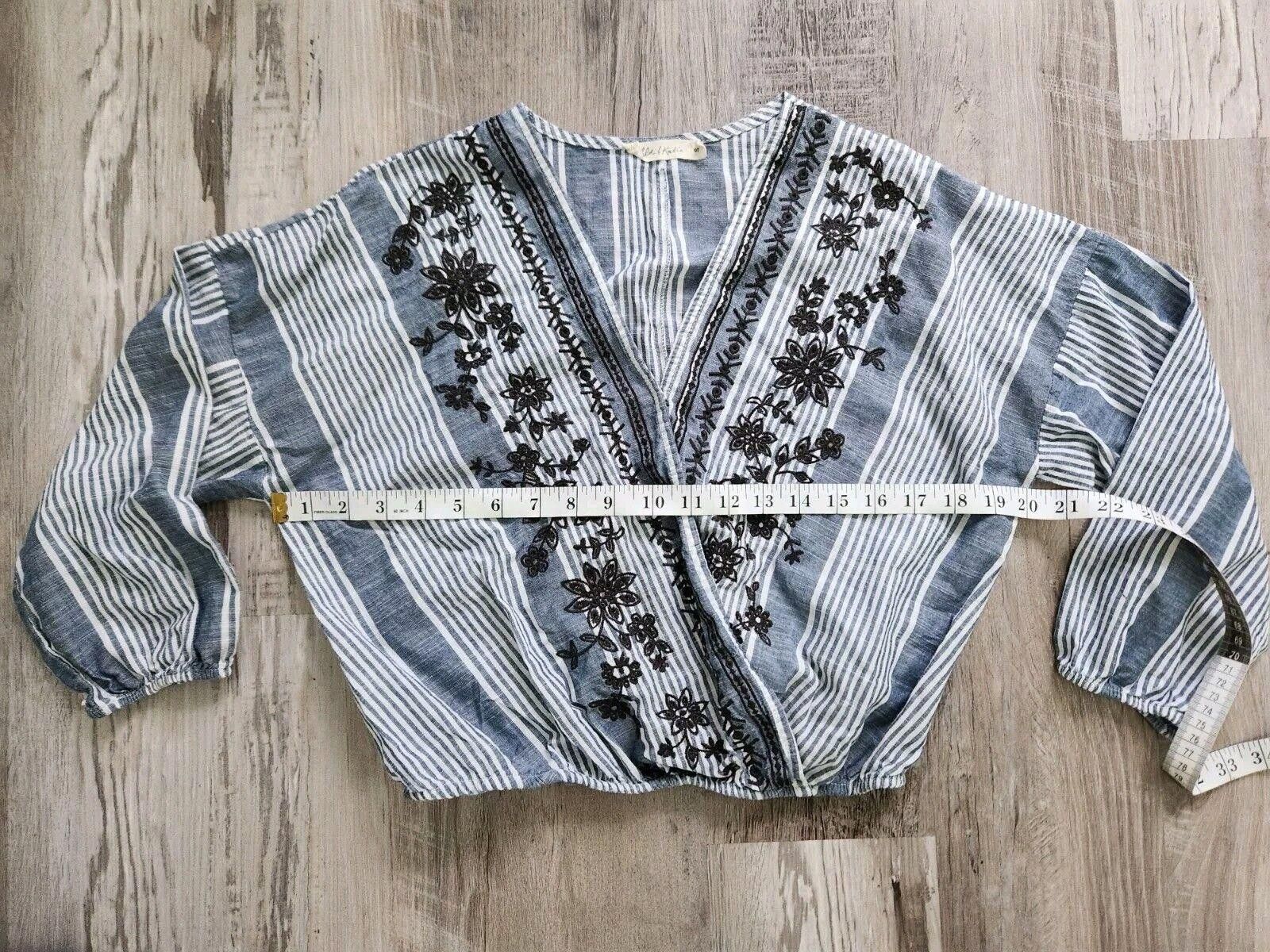 Designer Chloe And Katie Top Small V Neck Boho Hippie Embroidered Size S / US 4 / IT 40 - 6 Thumbnail