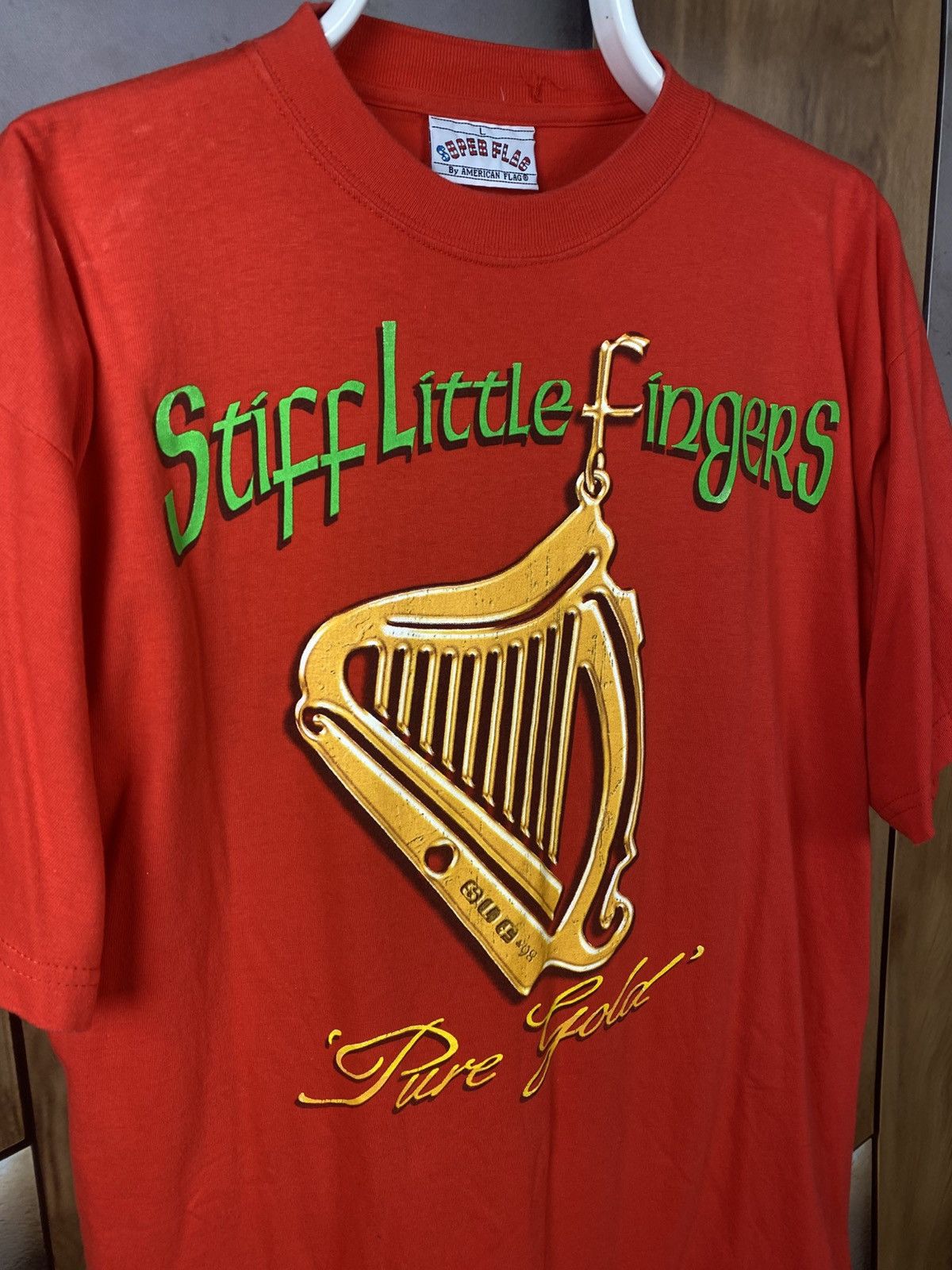 Band Tees 🪉Vintage 90s T-Shirt Stiff Little Fingers Pure Gold VTG Tee🪉 Size US L / EU 52-54 / 3 - 3 Thumbnail