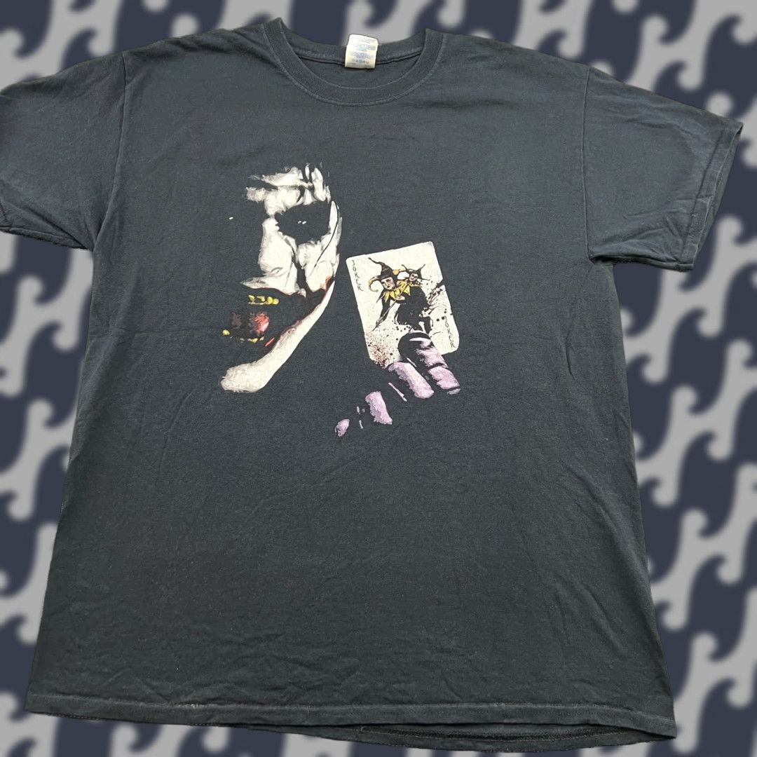 Gildan The Joker 2010 Era Mens T-Shirt Large Gildan Heavy Cotton Black Card Villain Tee Size US L / EU 52-54 / 3 - 1 Thumbnail