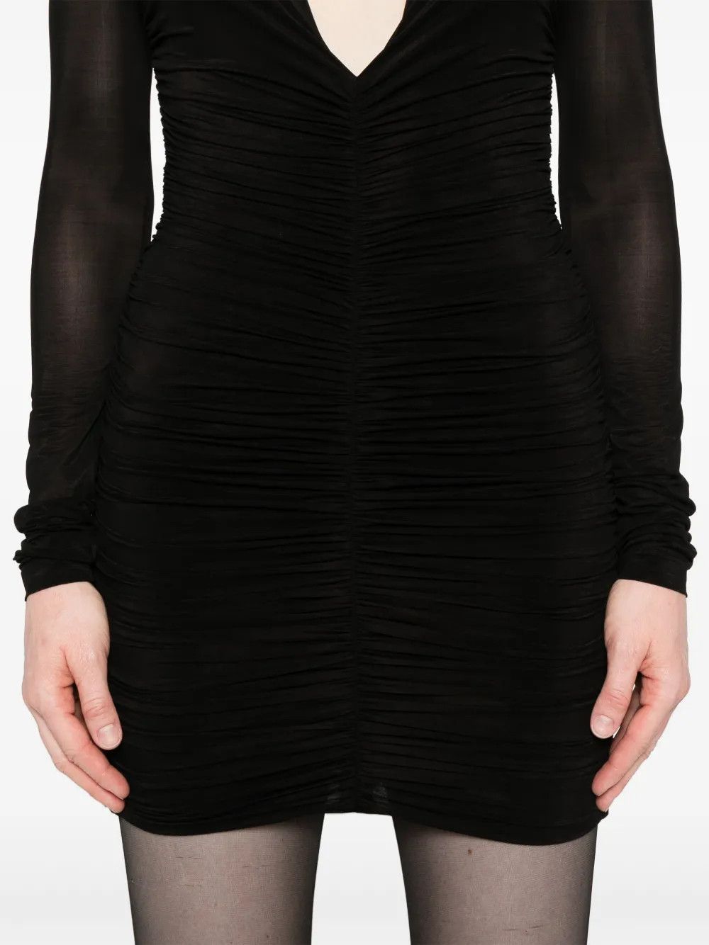 Saint Laurent Paris o1y0126 Mini Dress in Black Size M / US 6-8 / IT 42-44 - 2 Thumbnail