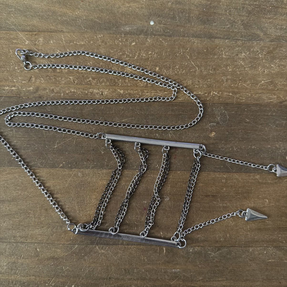 Other Silver tone ladder chain necklace Size ONE SIZE - 2 Thumbnail