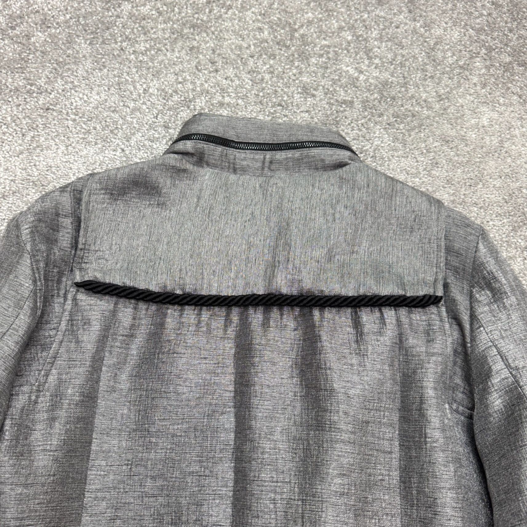 Vintage Chico's Laveer Military Utility Field Jacket Womens Gray Rope Belt Full Zip Coat Travel Size S / US 4 / IT 40 - 4 Thumbnail