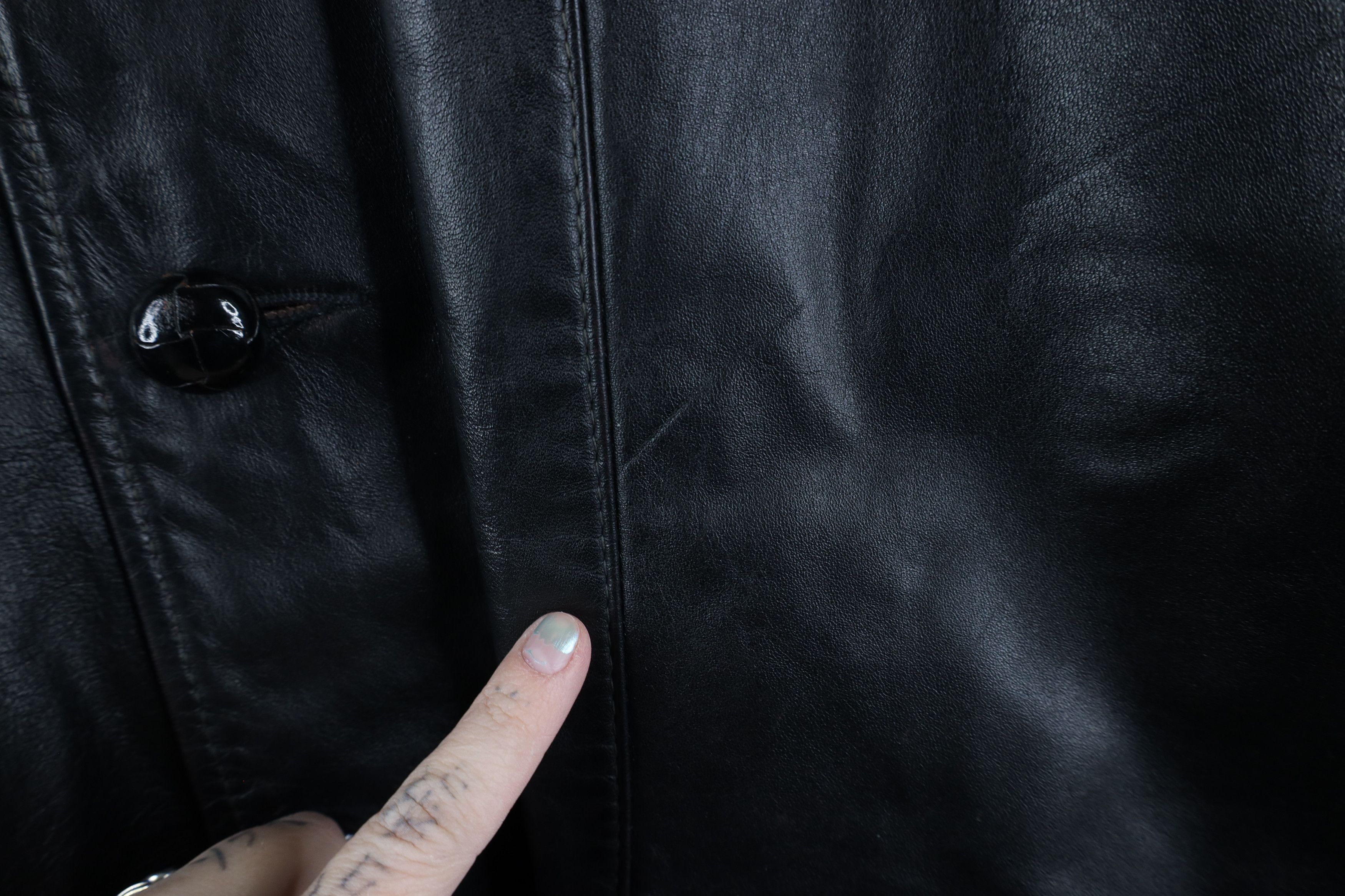 Vintage Vintage 70s Streetwear Leather Button Shirt Jacket Black Size US L / EU 52-54 / 3 - 4 Thumbnail