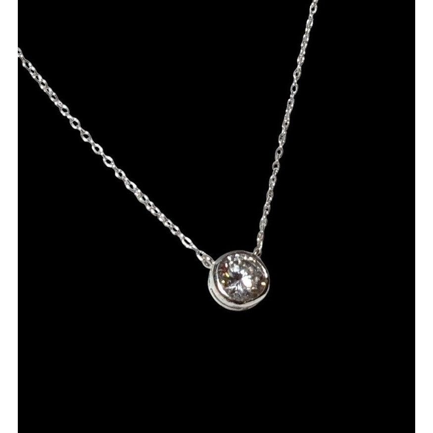 Other Minimalist Sterling Silver Gemmed Pendant Necklace Size ONE SIZE - 3 Thumbnail