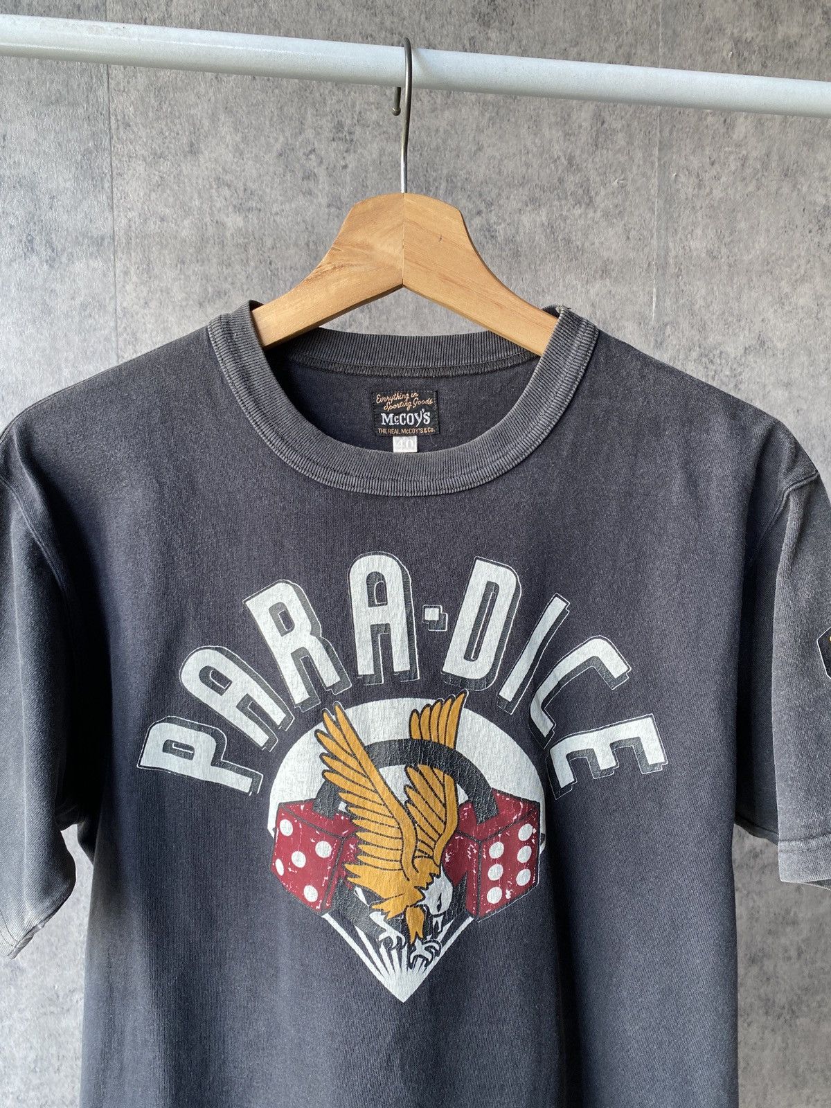 The Real McCoy's The Real Mccoys Para-Dice Air Bone Black Faded T Shirt Size US M / EU 48-50 / 2 - 3 Thumbnail