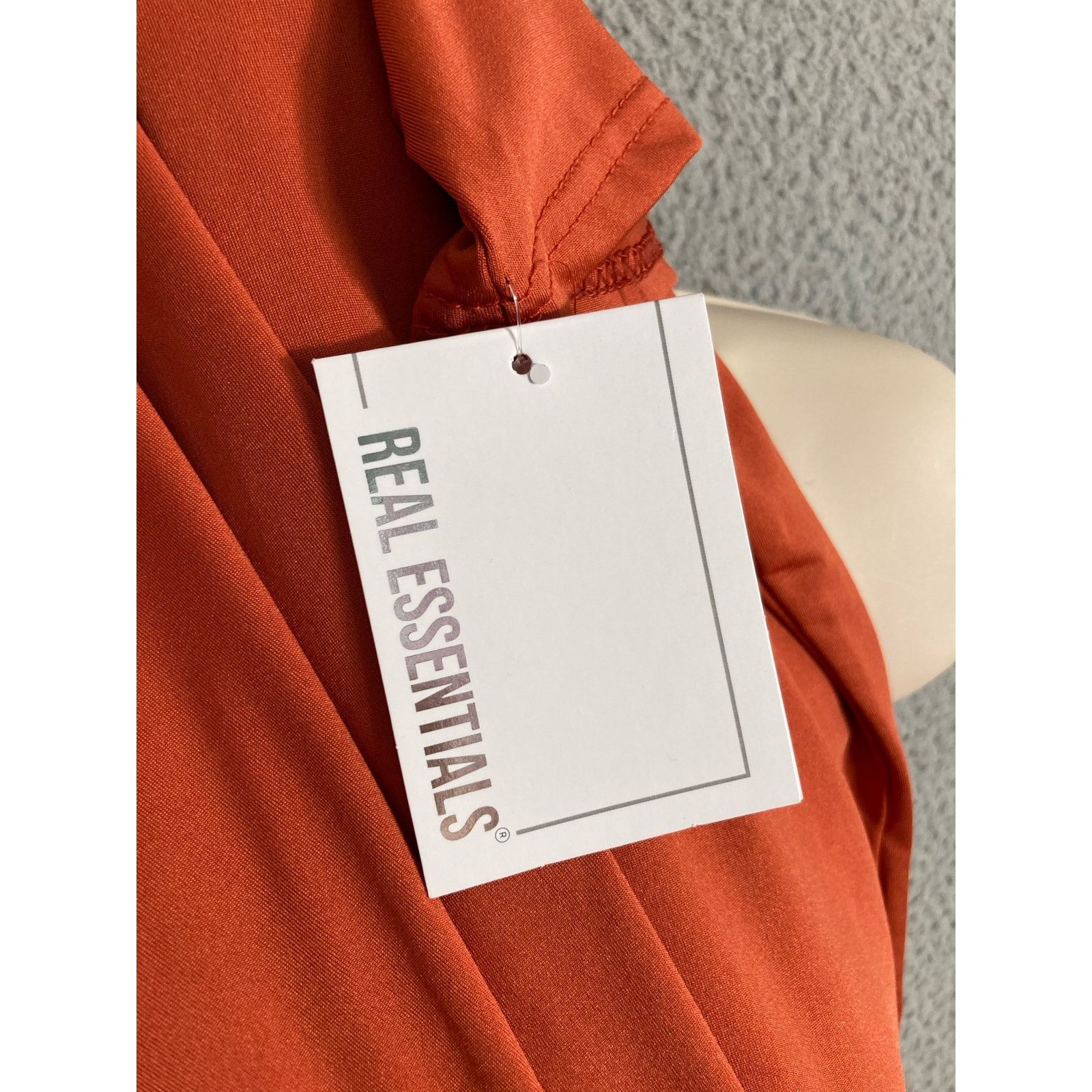 Other Real Essentials Women's Medium Orange T-Shirt Lightweight Size M / US 6-8 / IT 42-44 - 2 Thumbnail