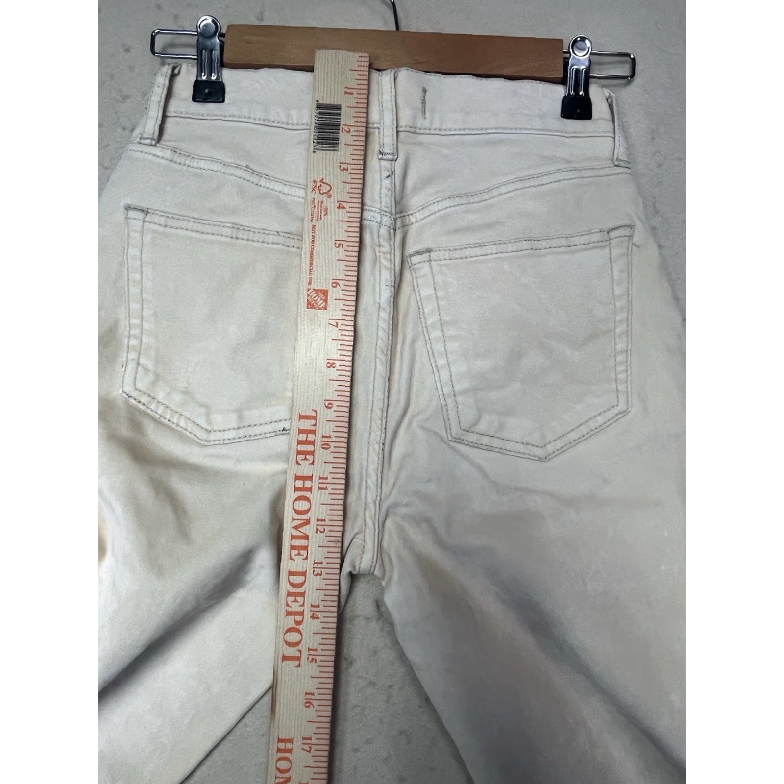 Vintage WE THE FREE Womens Pants Skinny Velvet Ivory Button Fly 25 Size Womens Size 42" / US 20 - 4 Thumbnail