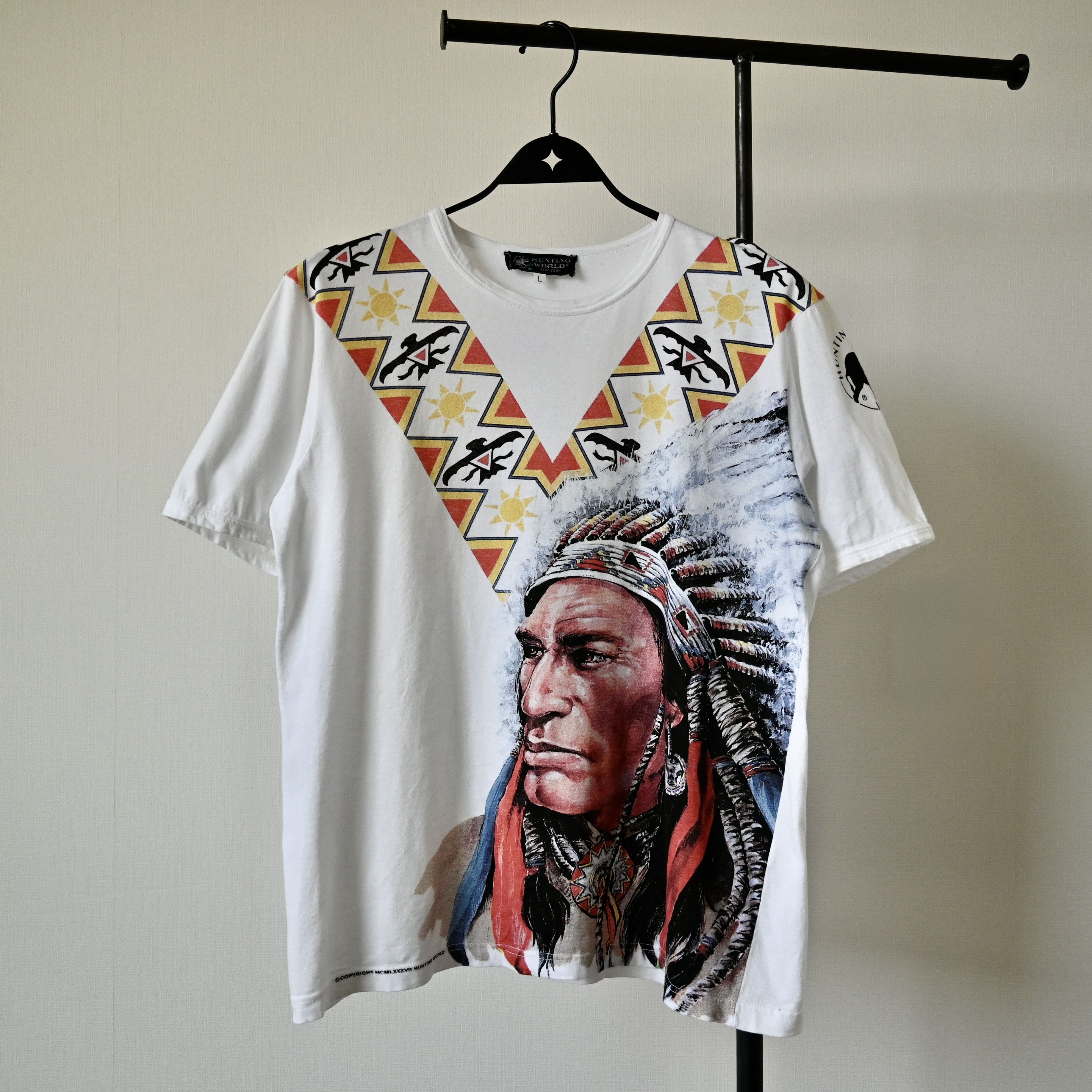 Vintage VTG 2000s HUNTING WORLD tribal chief T-shirt, made in Italy Size US L / EU 52-54 / 3 - 2 Thumbnail