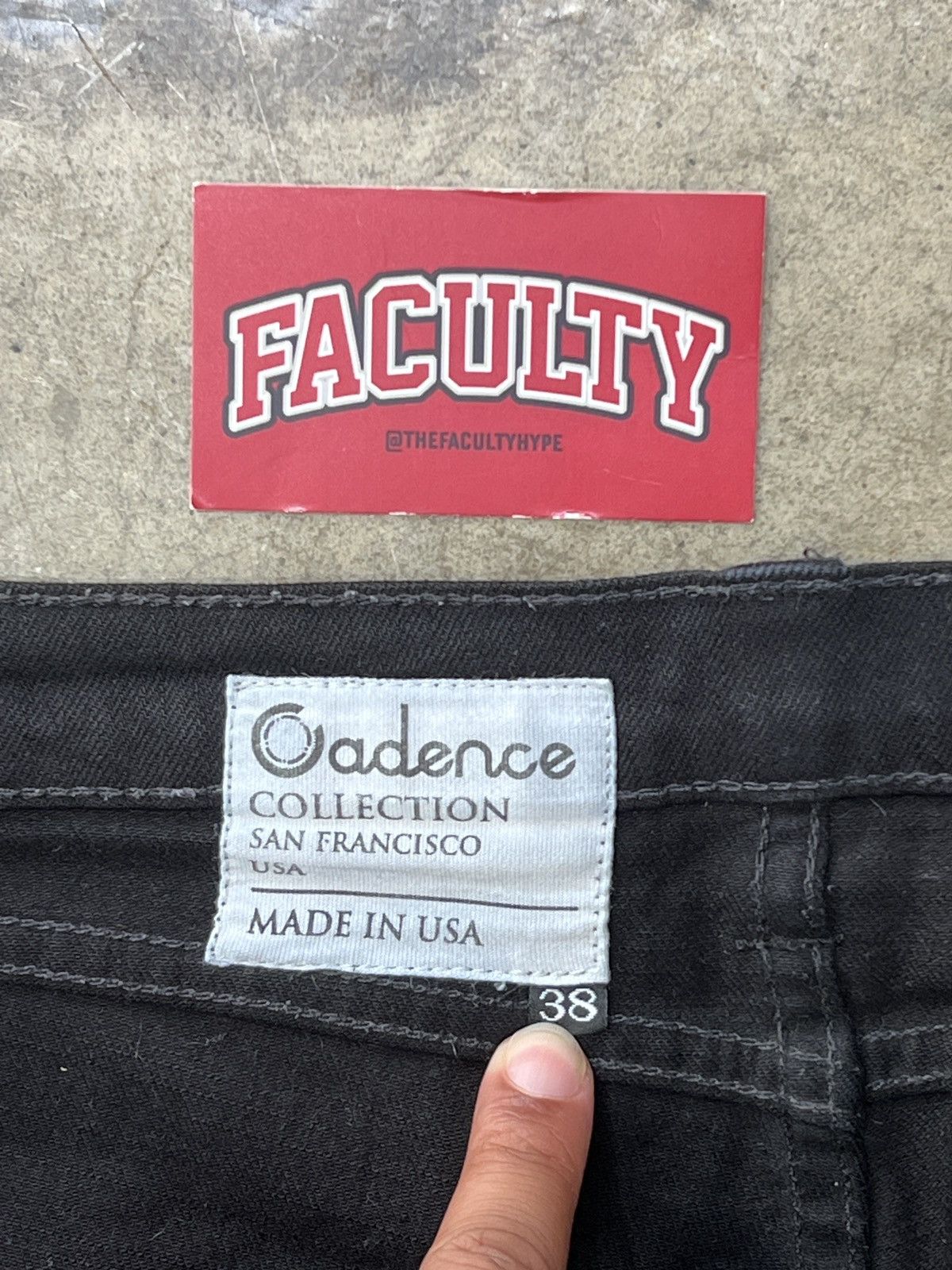 Vintage Cadence Cyclist Black Raw Stretch Denim Jean sz. 38 Size US 38 / EU 54 - 3 Thumbnail