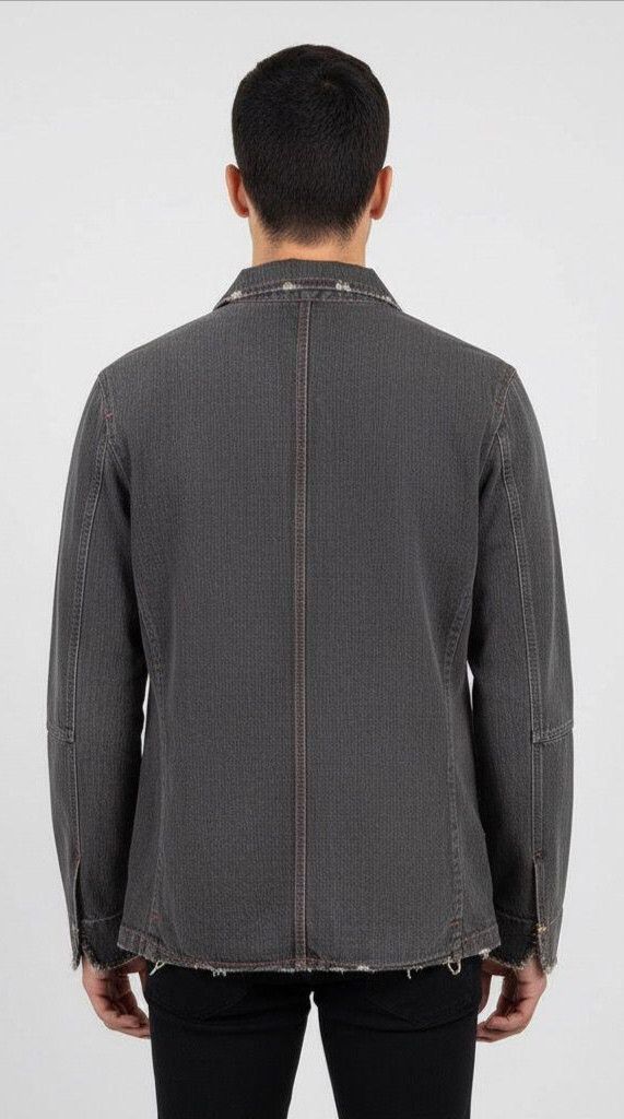 Japanese Brand Vintage Power To The People Denim Blazer Jacket Size US L / EU 52-54 / 3 - 2 Thumbnail