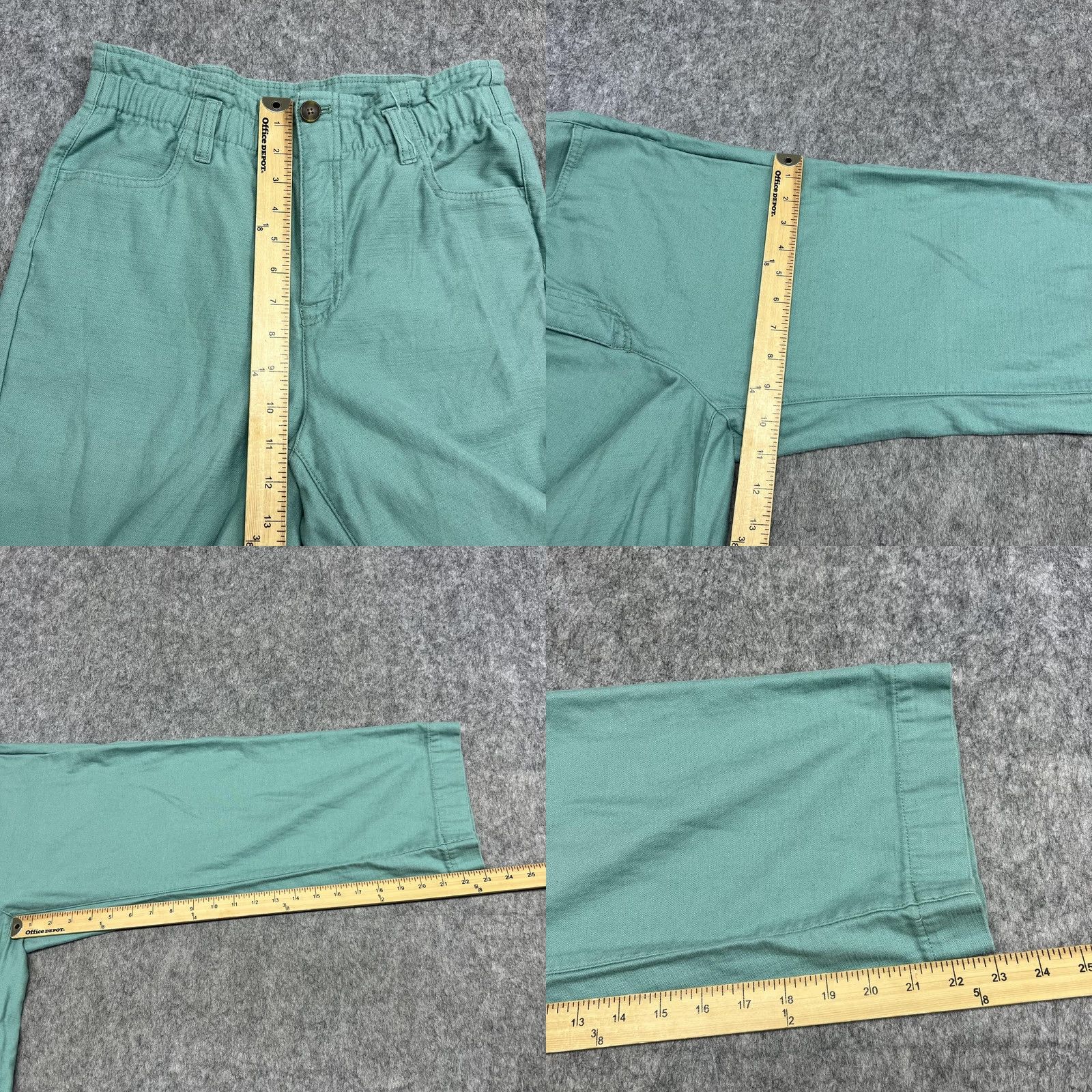 J.Crew J.CREW Pants Womens 6P Green Chino Straight Leg Elastic Waist Twill Casual Prep Size 28" / US 6 / IT 42 - 9 Thumbnail