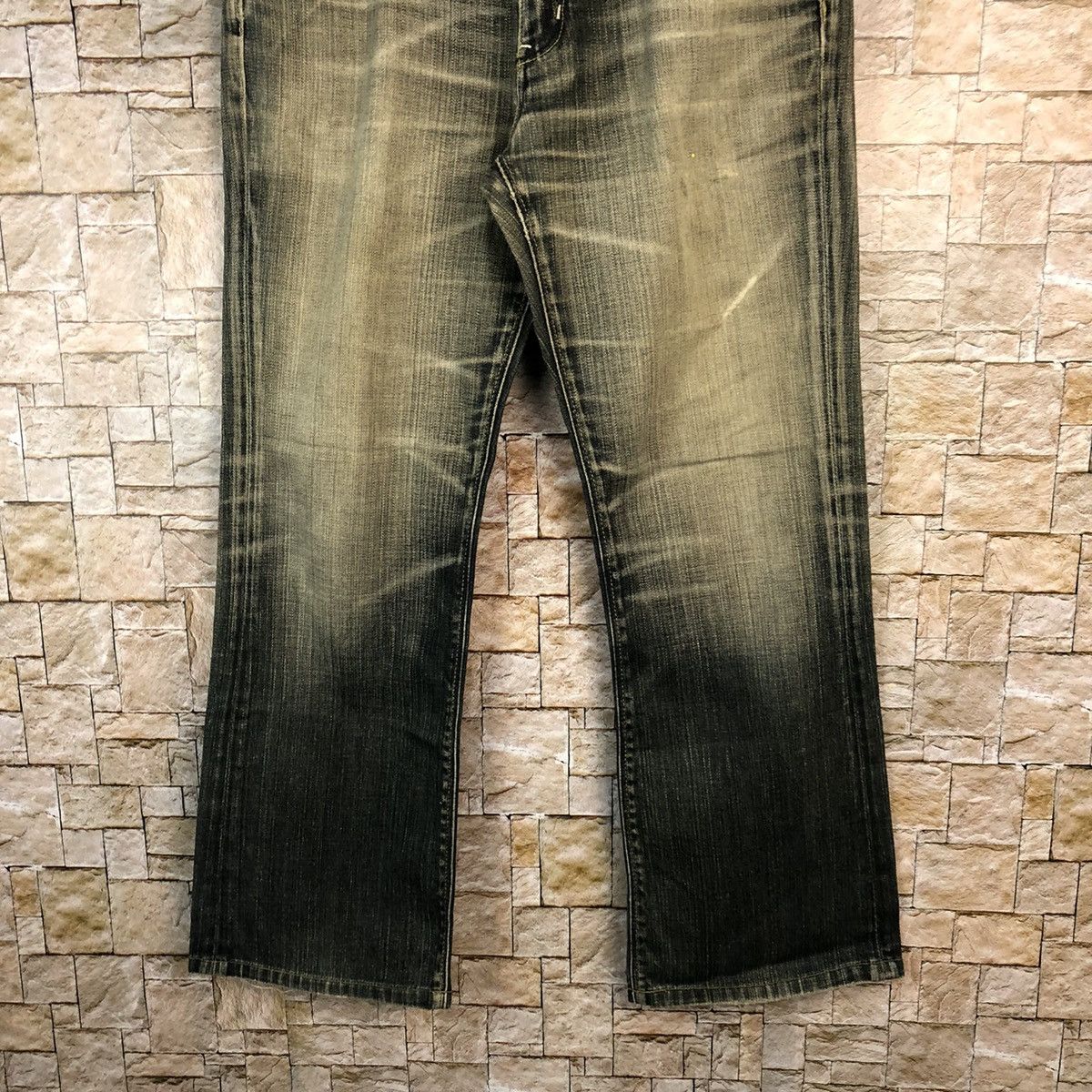Japanese Brand Back Number Black faded vintage Denim Pants #A1009 Size US 31 - 3 Thumbnail