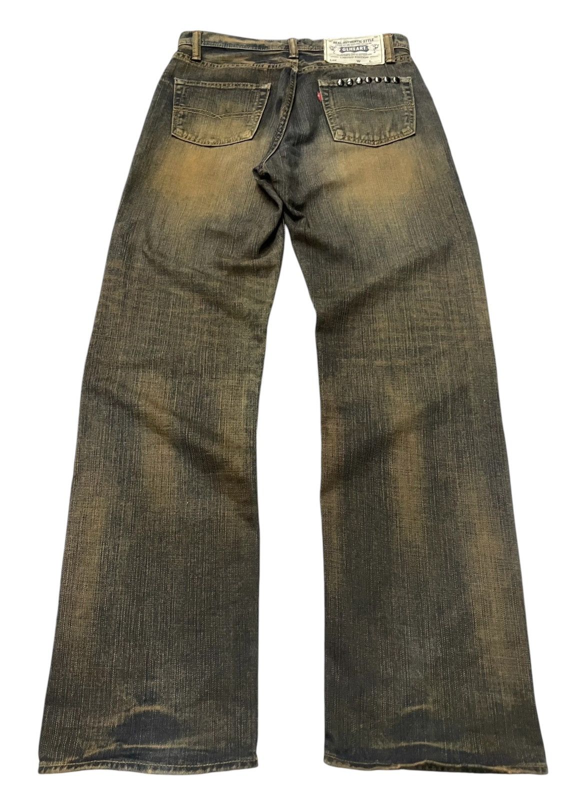 Hysteric Glamour × If Six Was Nine × Le Grande Bleu (L.G.B.) GLHEART Japan Studded Mud Wash Loose Jeans Size US 30 / EU 46 - 2 Thumbnail