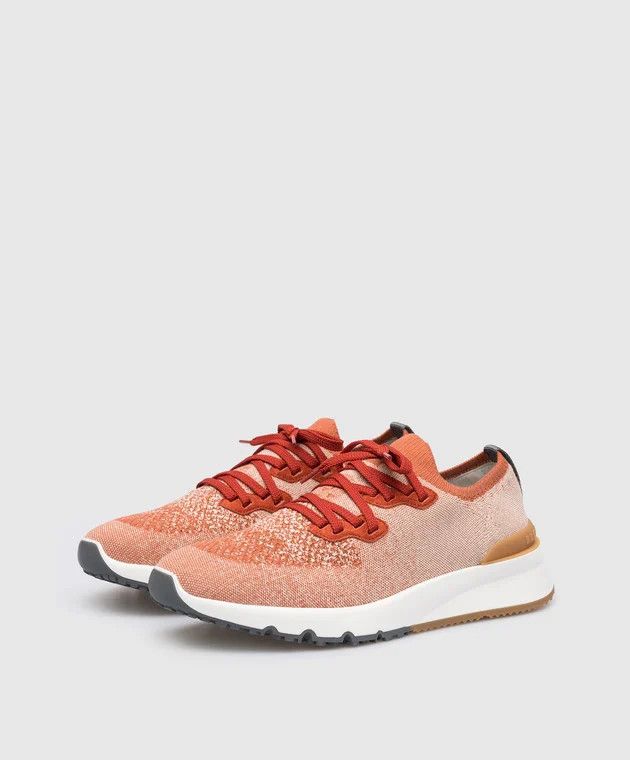 image of Brunello Cucinelli O1W1Db10424 Sneakers In Orange, Men's (Size 9)