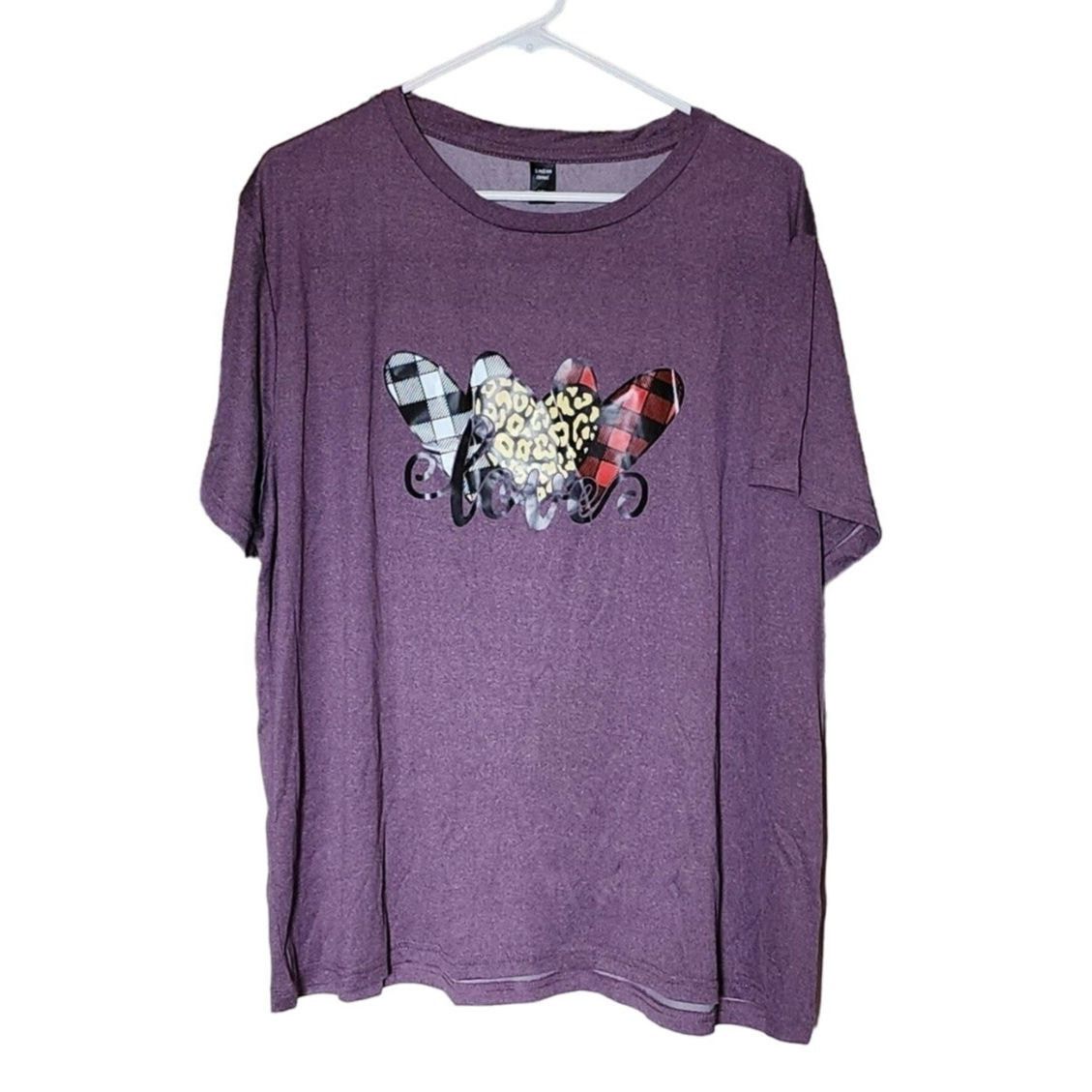 Shein Shein Purple with hearts t-shirt size 3XL Size 3XL / US 20-22 - 1 Thumbnail