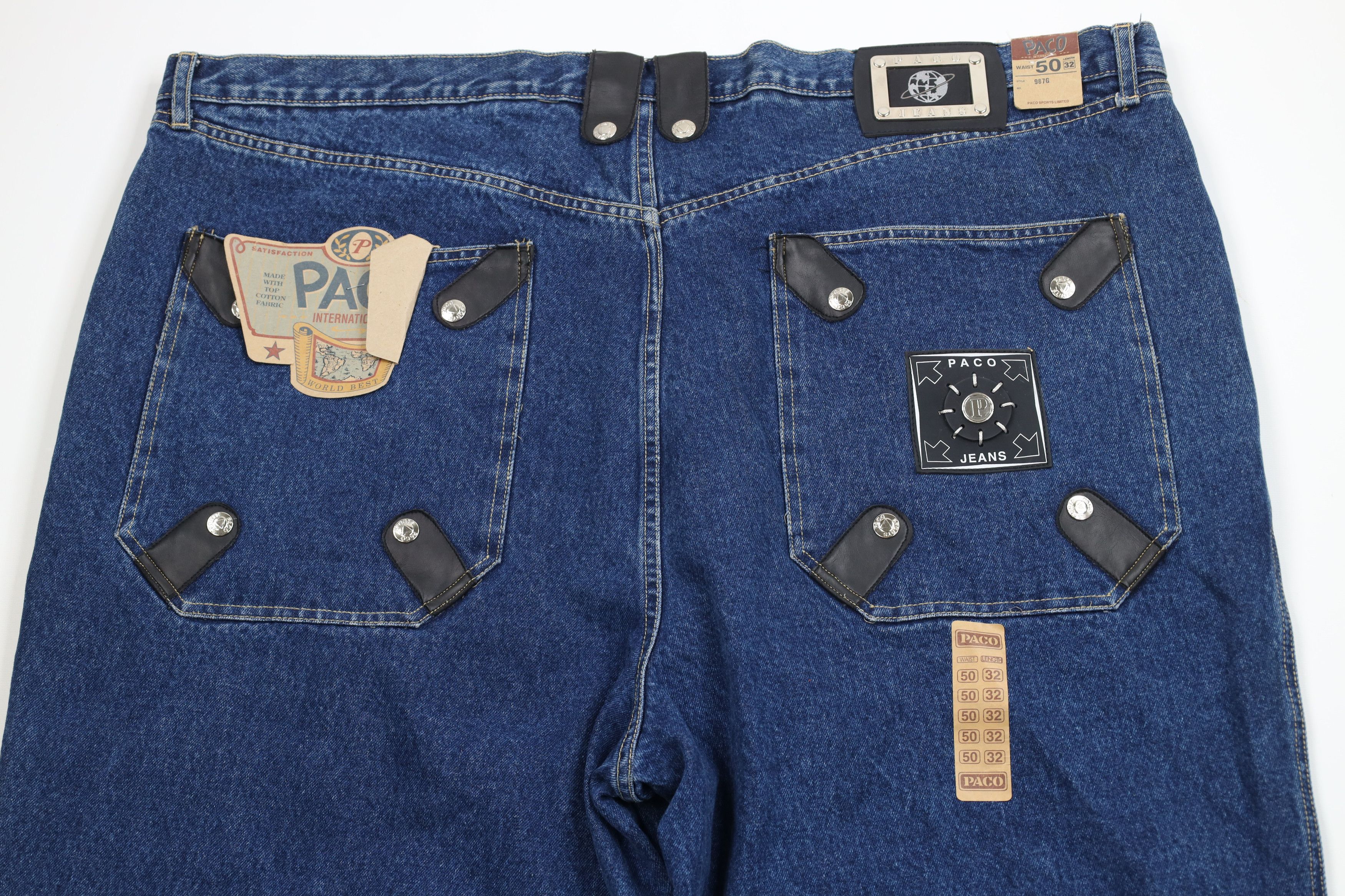 Vintage Deadstock Vintage 90s Paco Sport Hop Wide Leg Denim Jeans Size US 44 / EU 60 - 10 Thumbnail