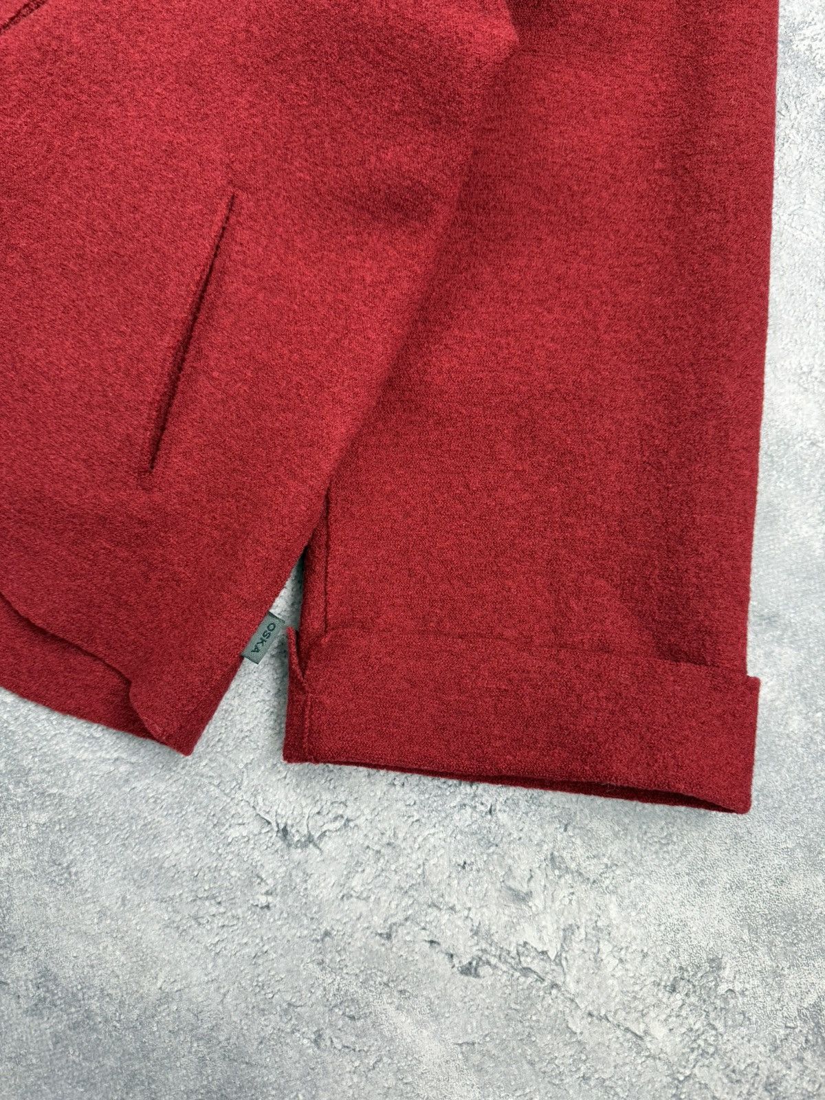 OSKA Oska Boiled Wool Coat Jacket Red Blazer Avant Garde Cardigan Size L / US 10 / IT 46 - 8 Thumbnail