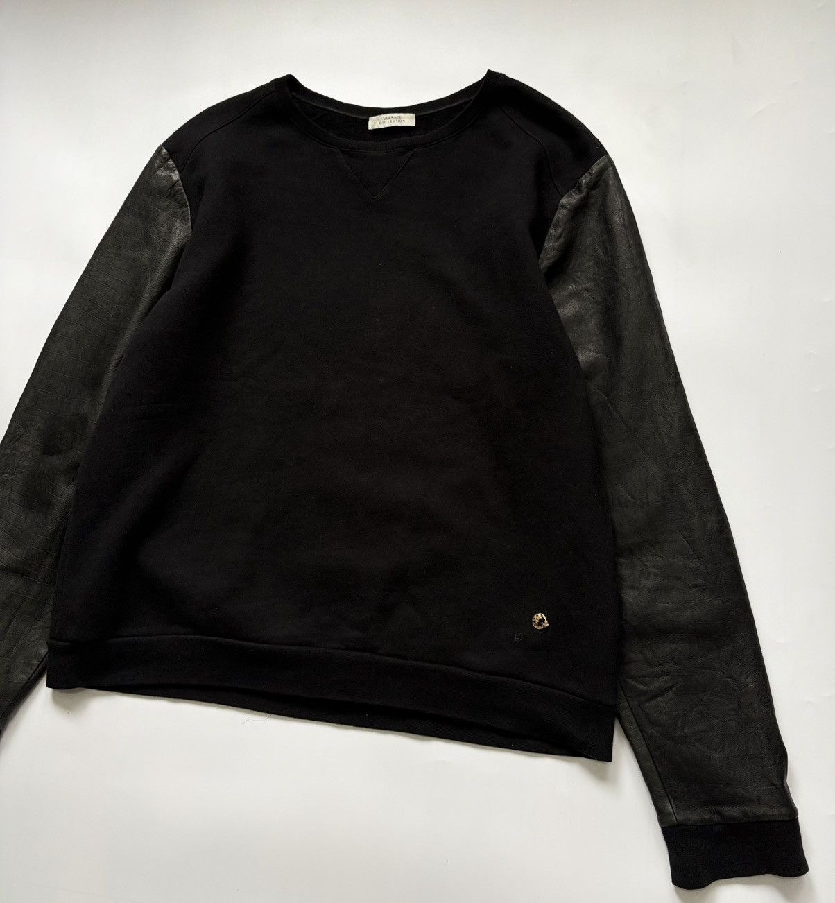 Versace Versace Collection Leather-Sleeve Sweater ⚜️ Size US L / EU 52-54 / 3 - 2 Thumbnail